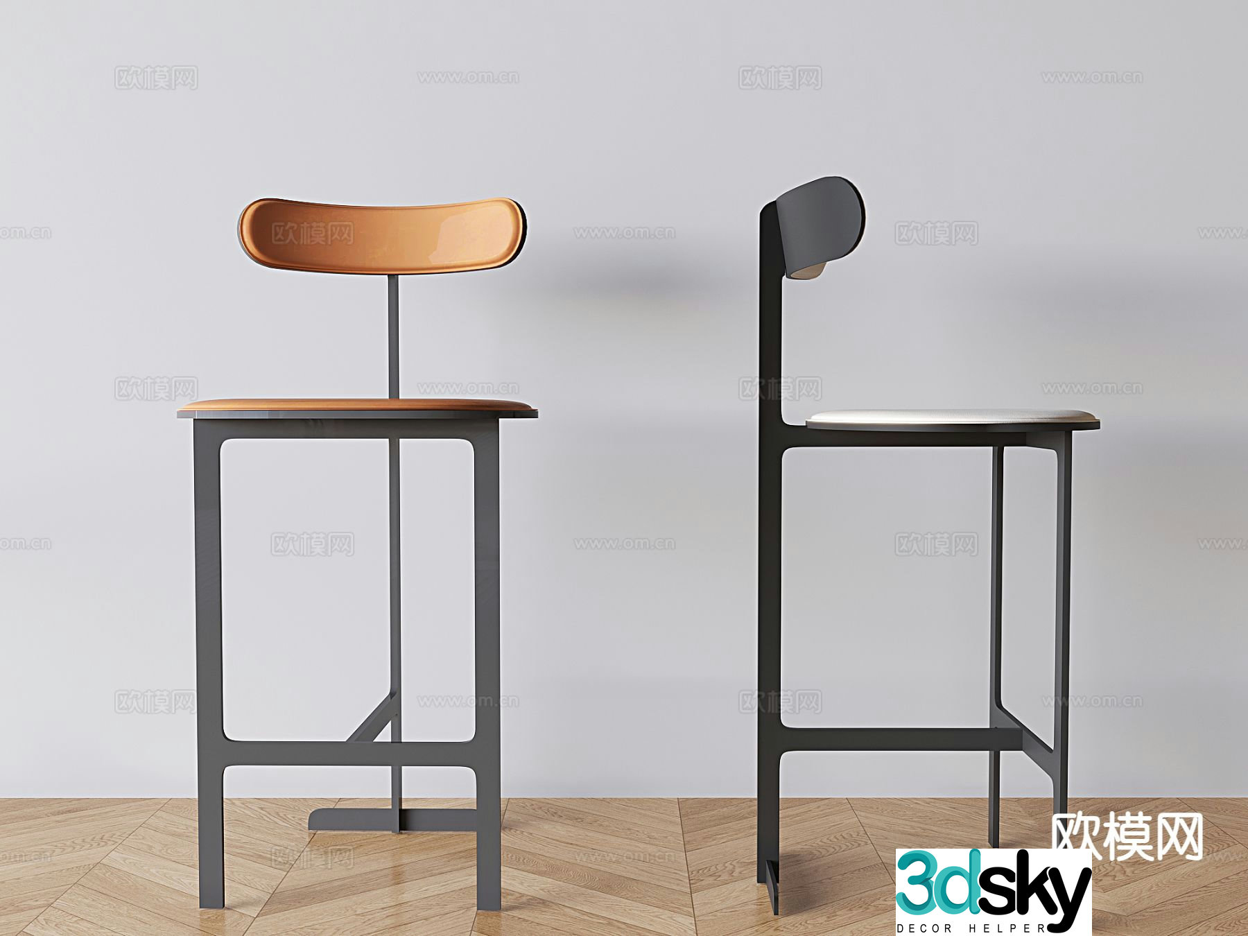 Modern bar stool bar chair 3d model