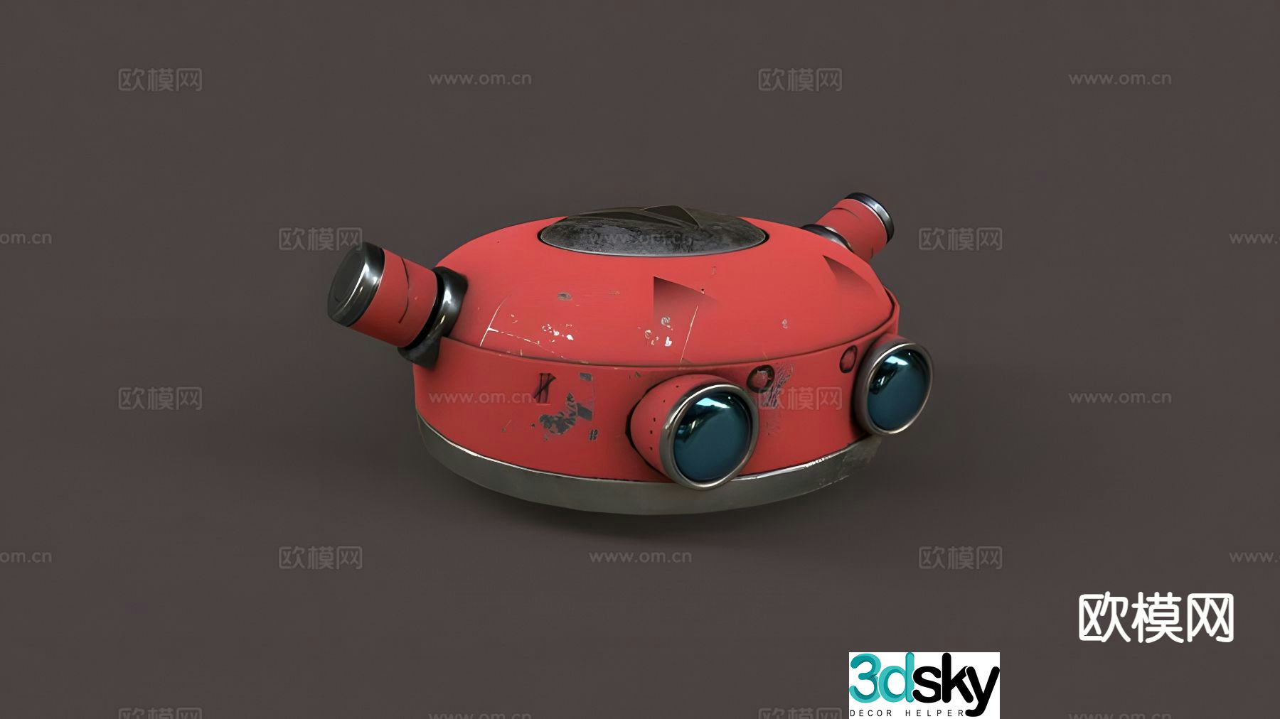 Old robot head smart machine 3d model