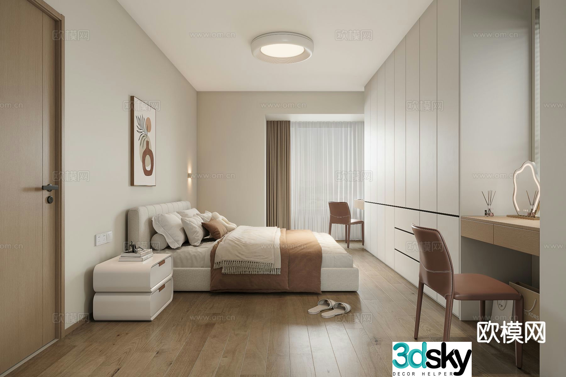 Cream style bedroom master bedroom 3d model