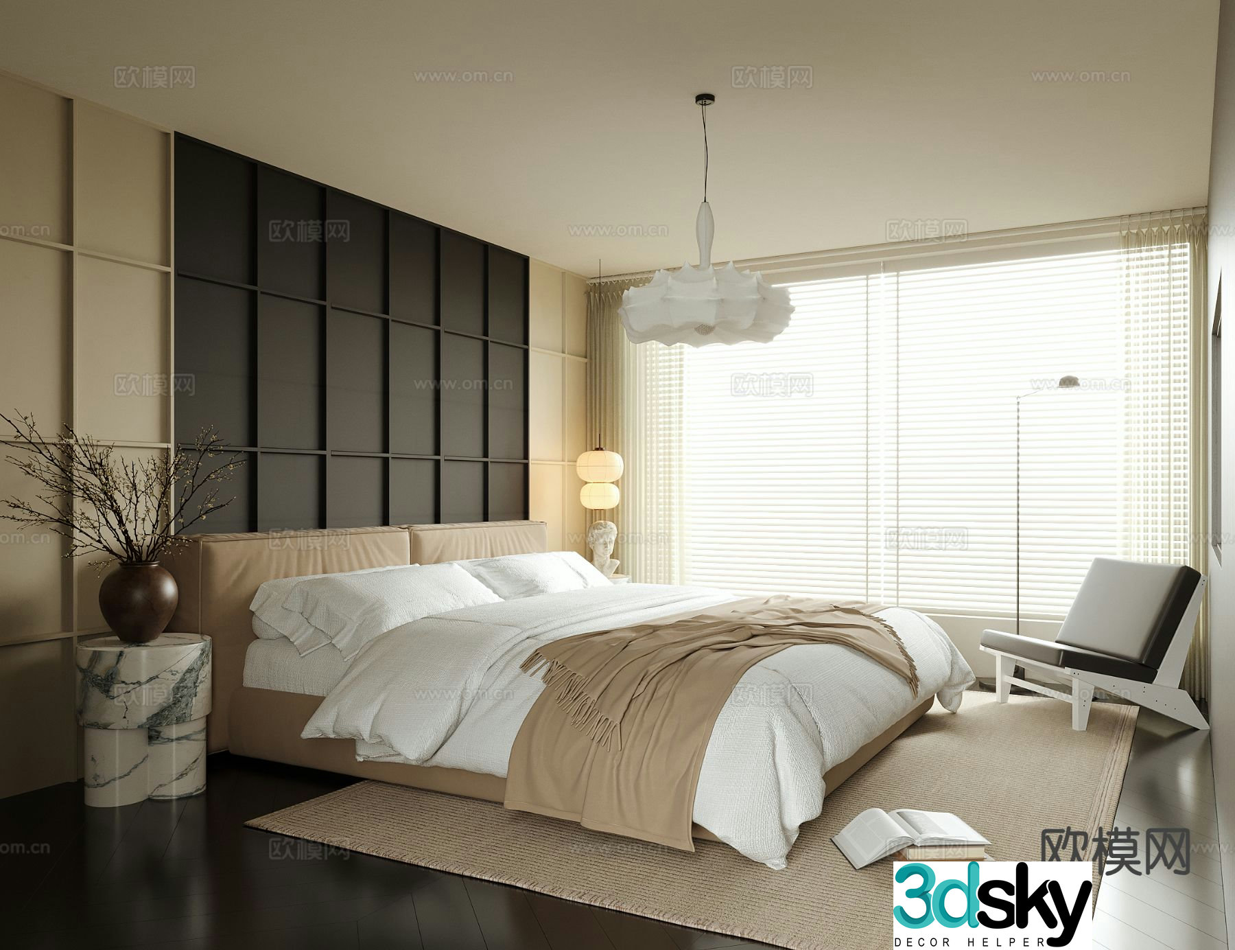 Medieval style bedroom master bedroom 3d model