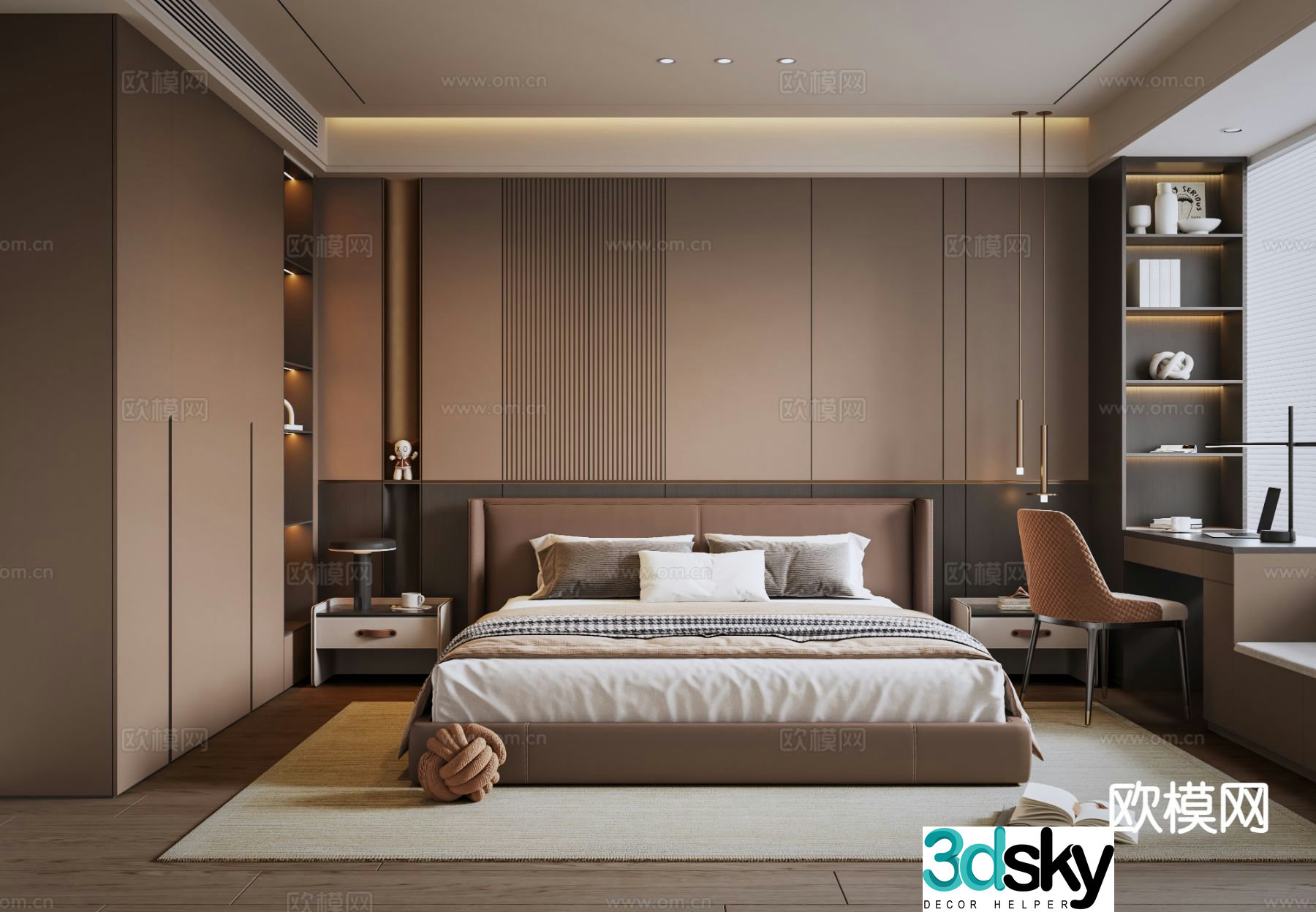 Italian style bedroom master bedroom 3d model