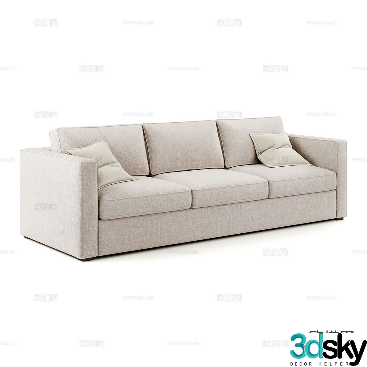 Modern three-seat sofa 3d model