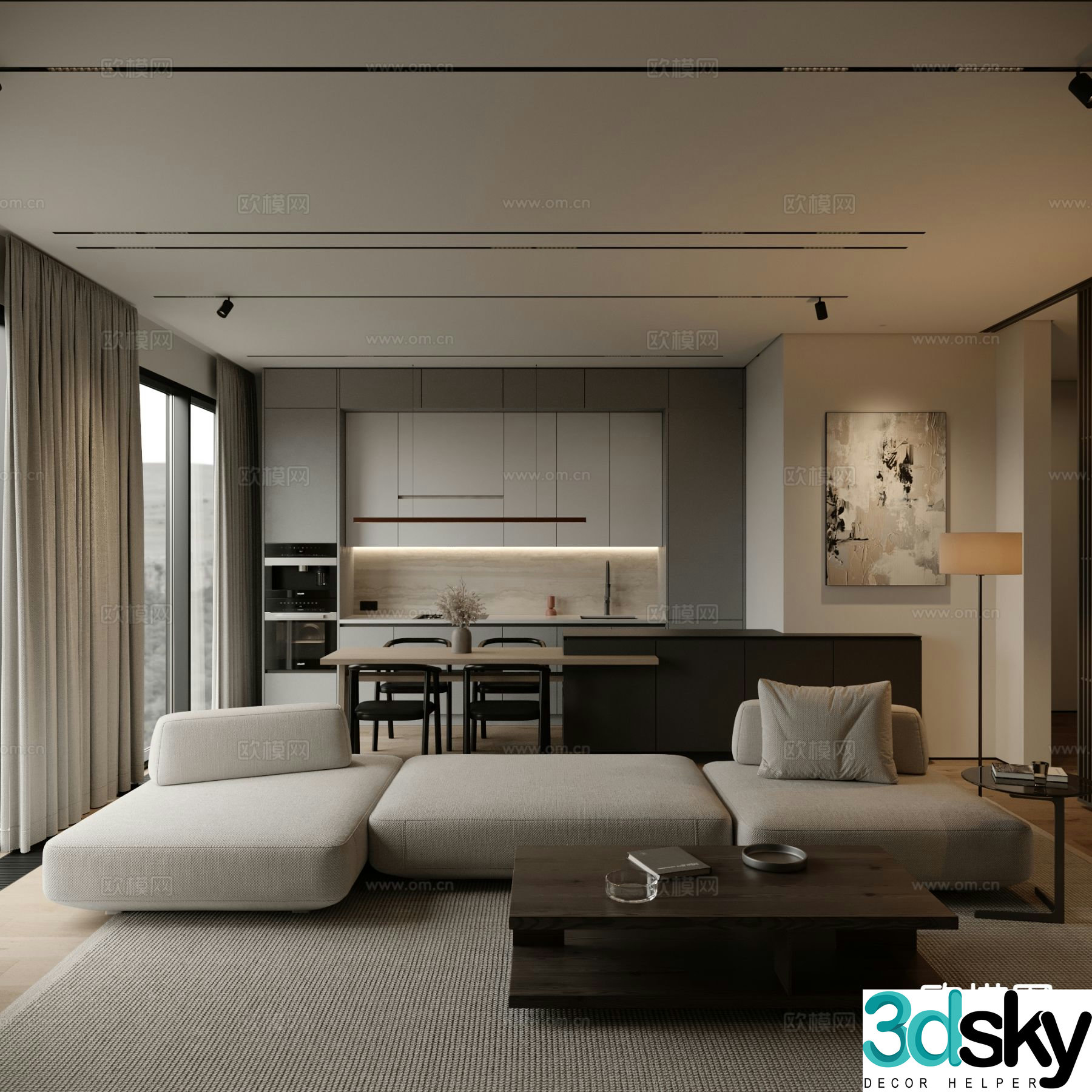 Living room simple living room 3d model
