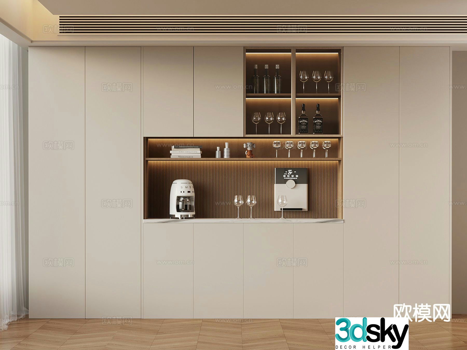 Modern cabinet wine cabinet 3d model