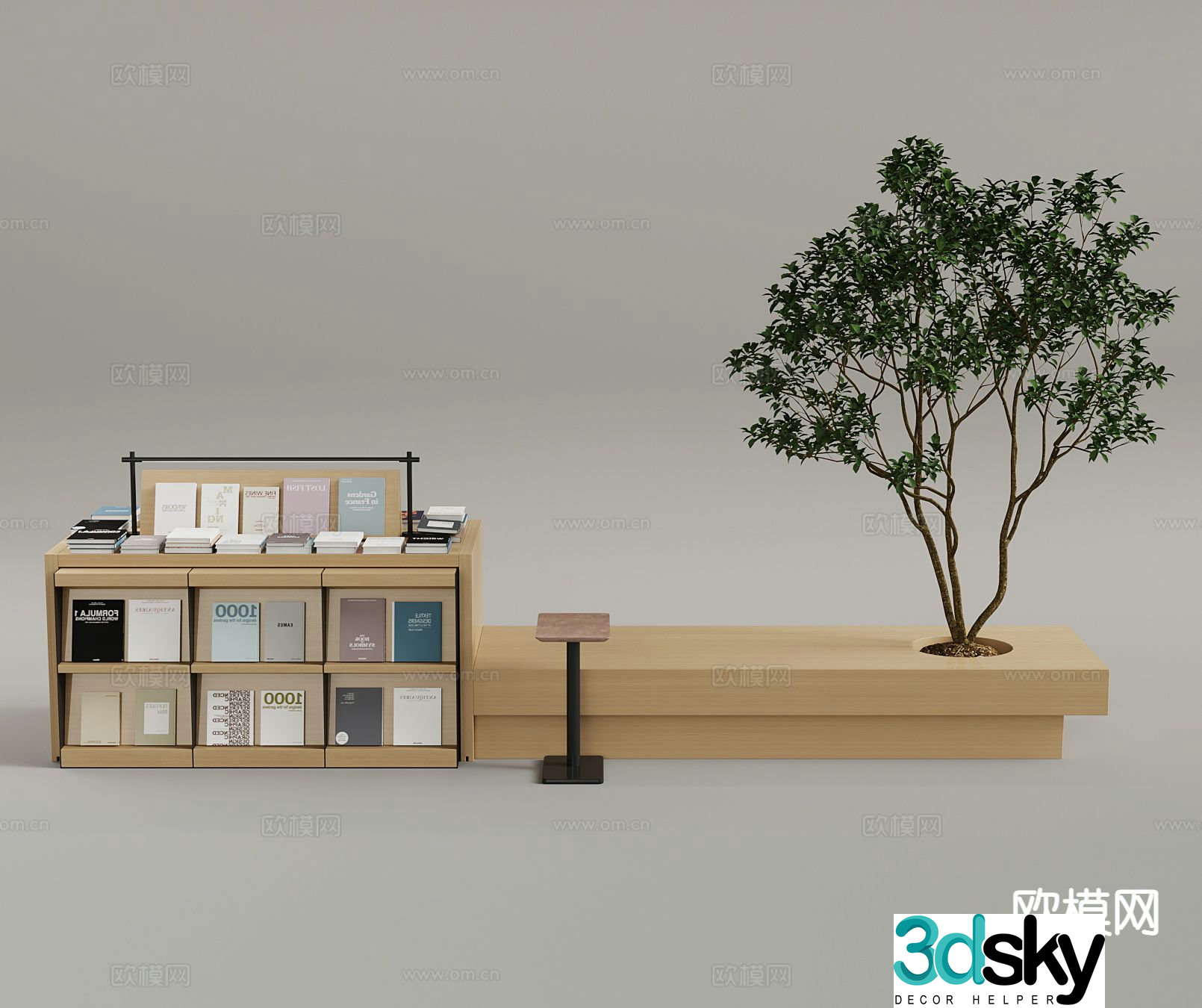 Modern book display stand book book 3d model