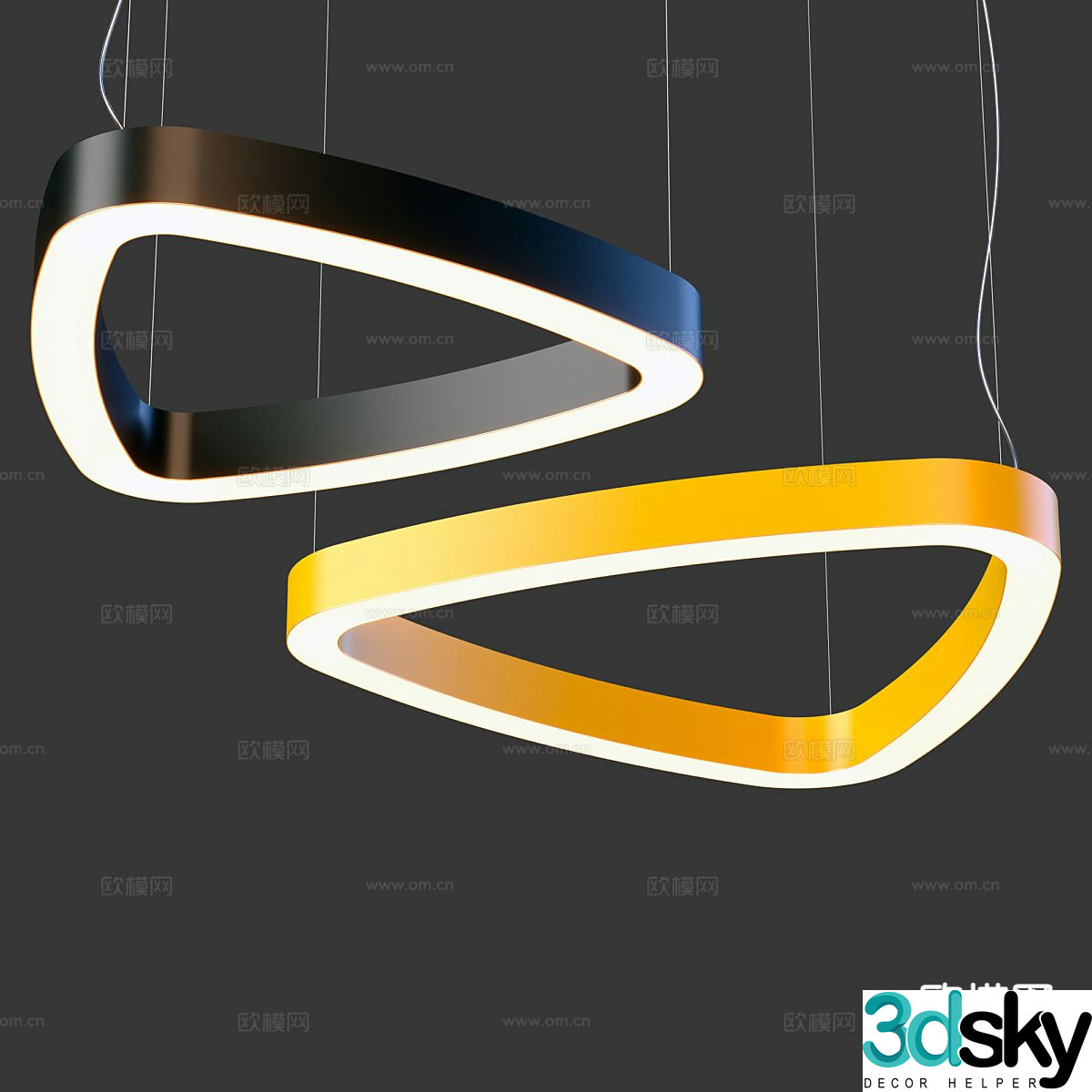 Modern chandelier style chandelier 3d model