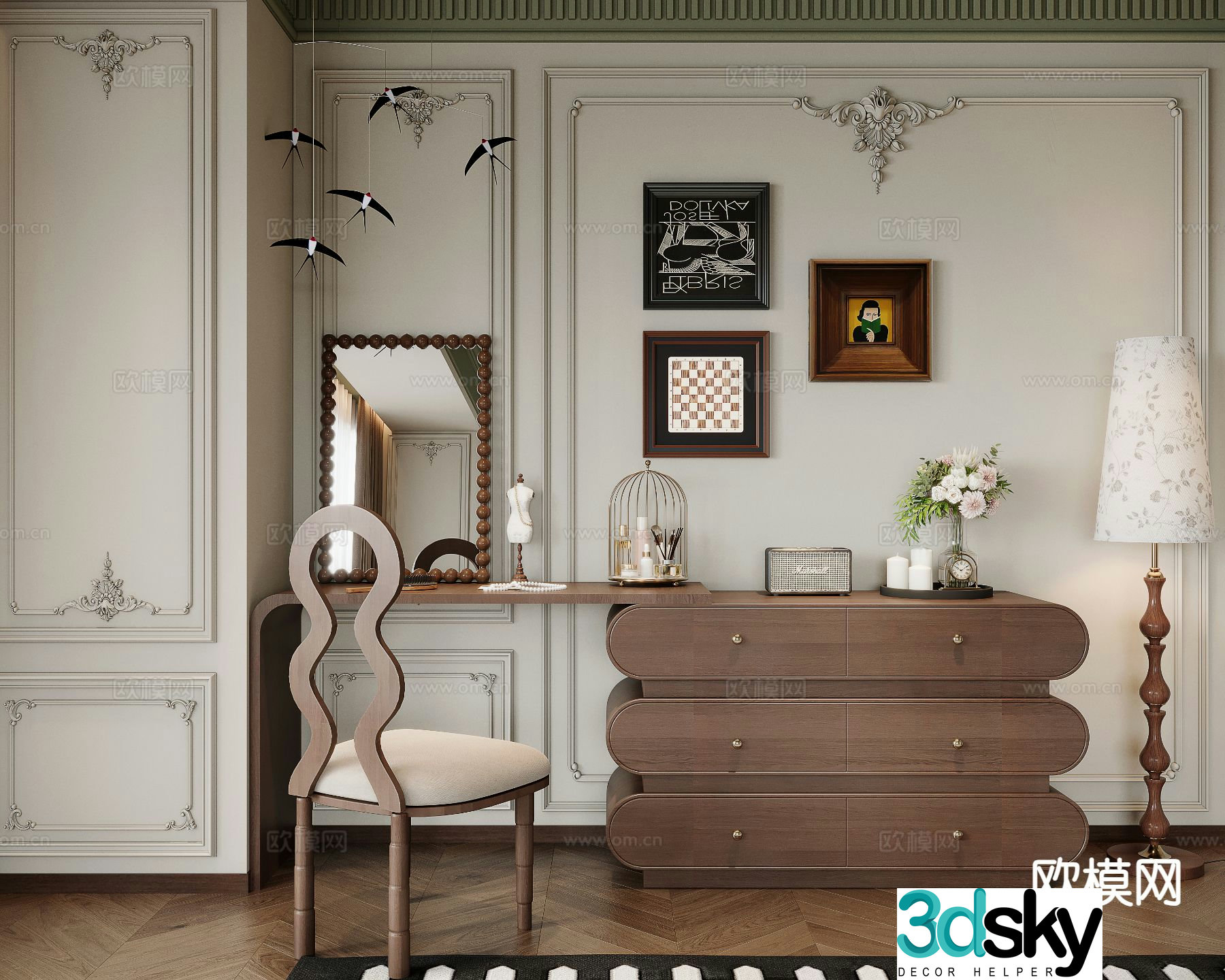 Medieval style dresser locker 3d model