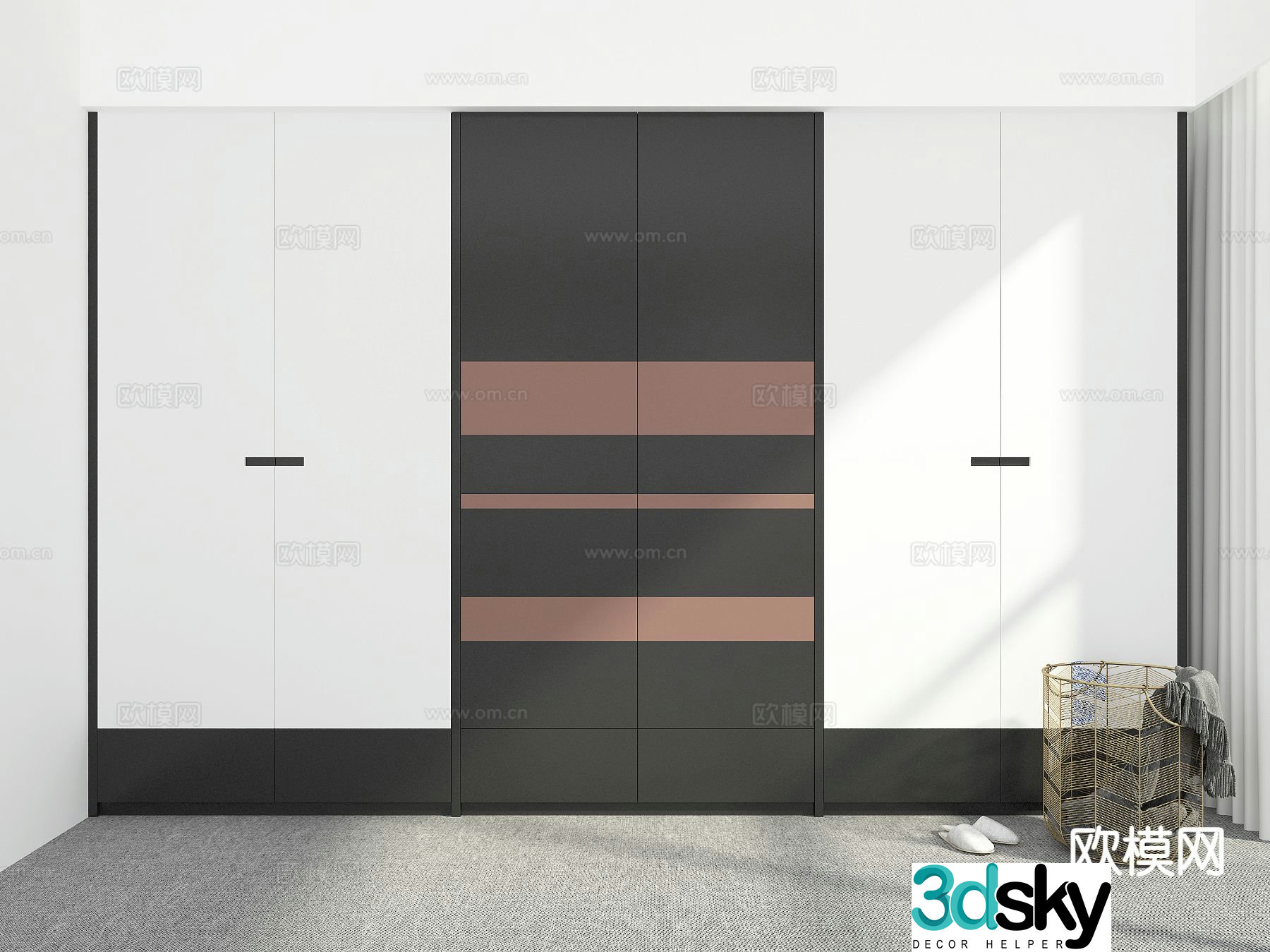 Modern custom wardrobe 3d model