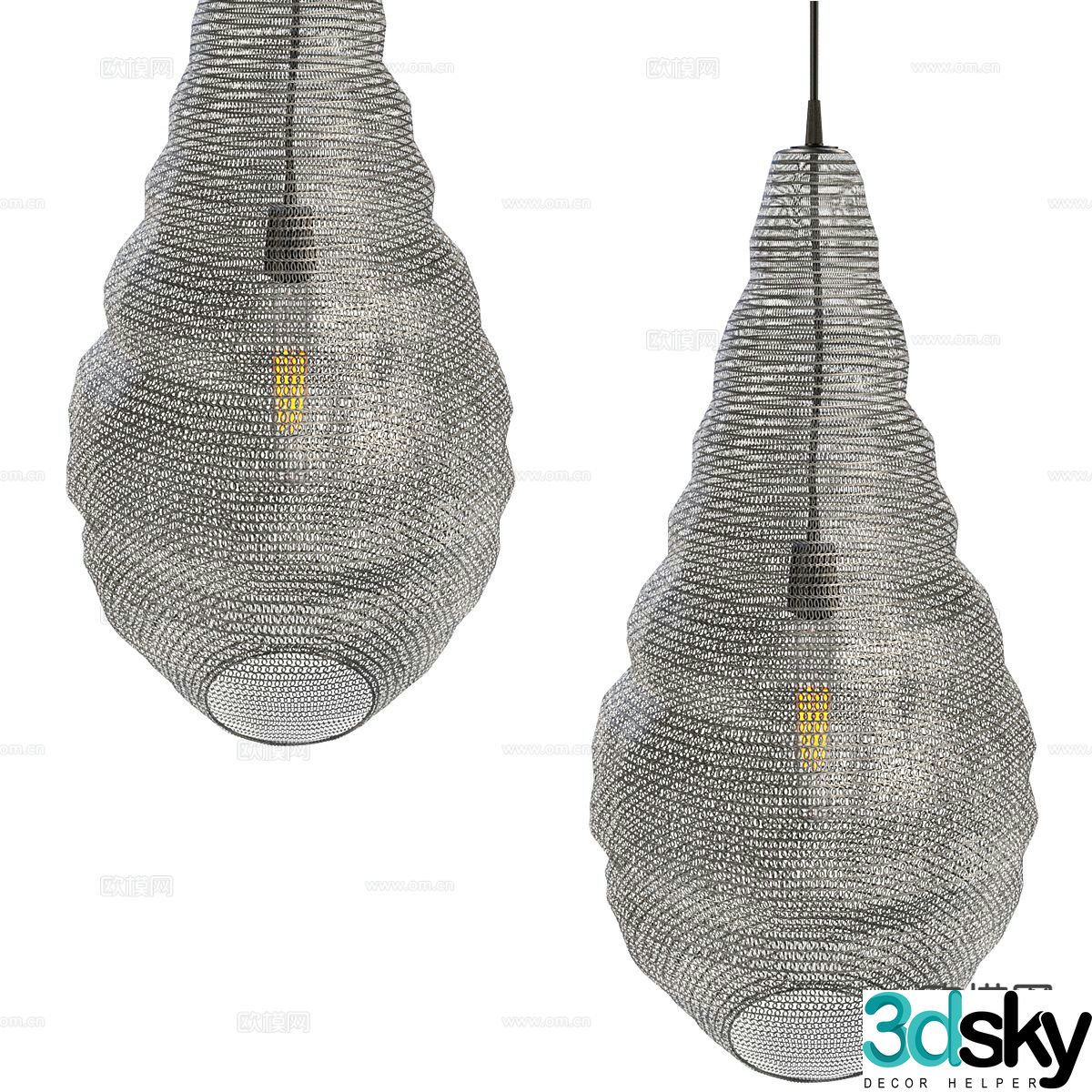 Modern minimalist chandelier 3d model