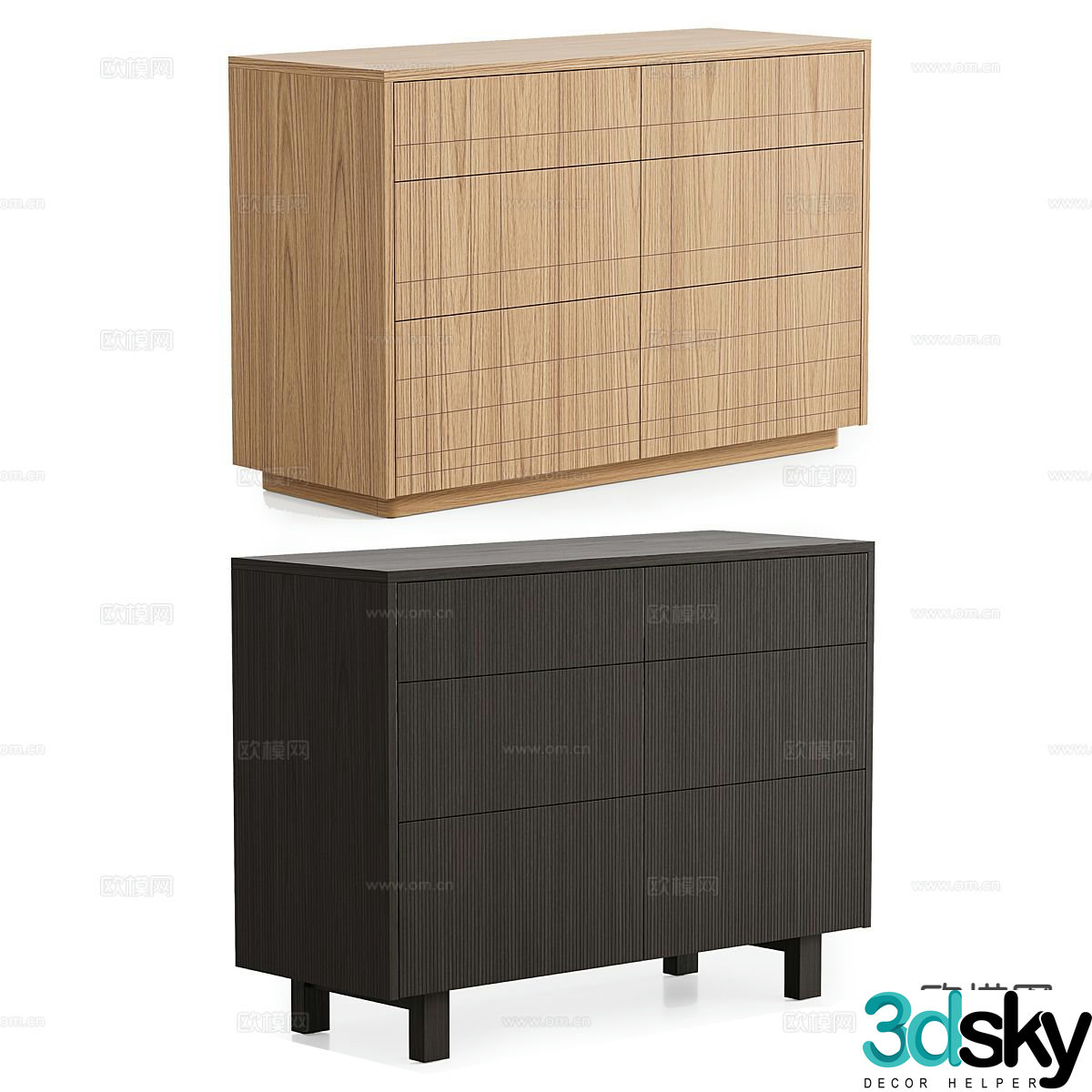 Nordic decorative cabinet 3d model