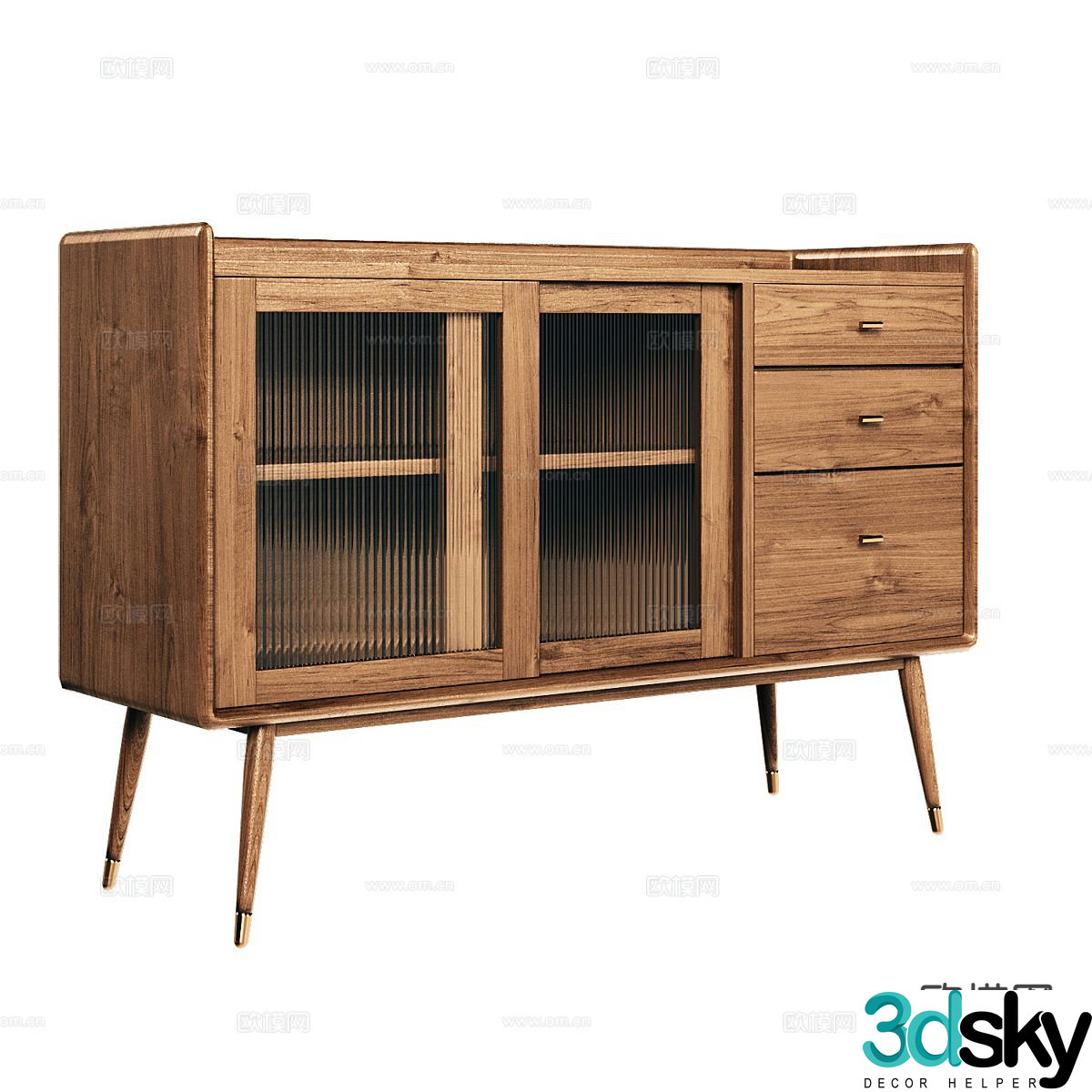 Nordic sideboard low cabinet 3d model