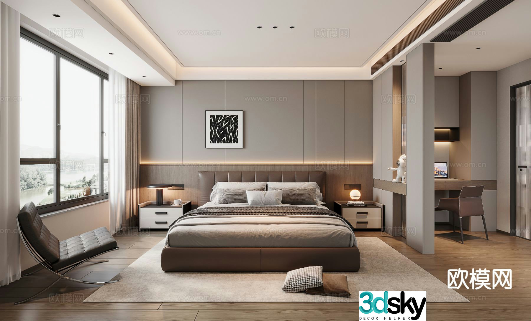 Italian style bedroom master bedroom 3d model