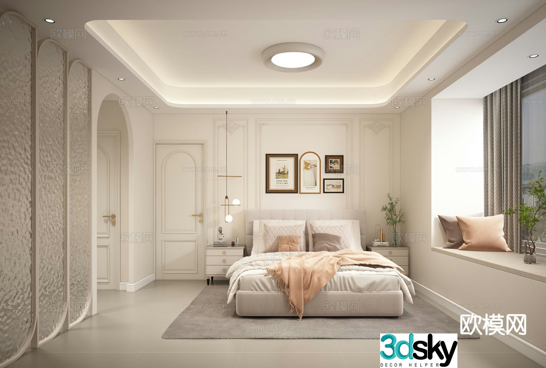 French bedroom second bedroom girl’s room 3D model