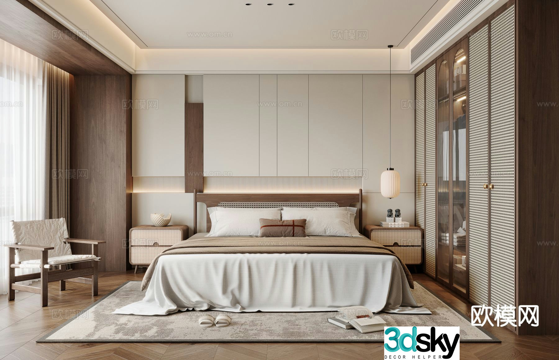New Chinese style bedroom master bedroom 3d model