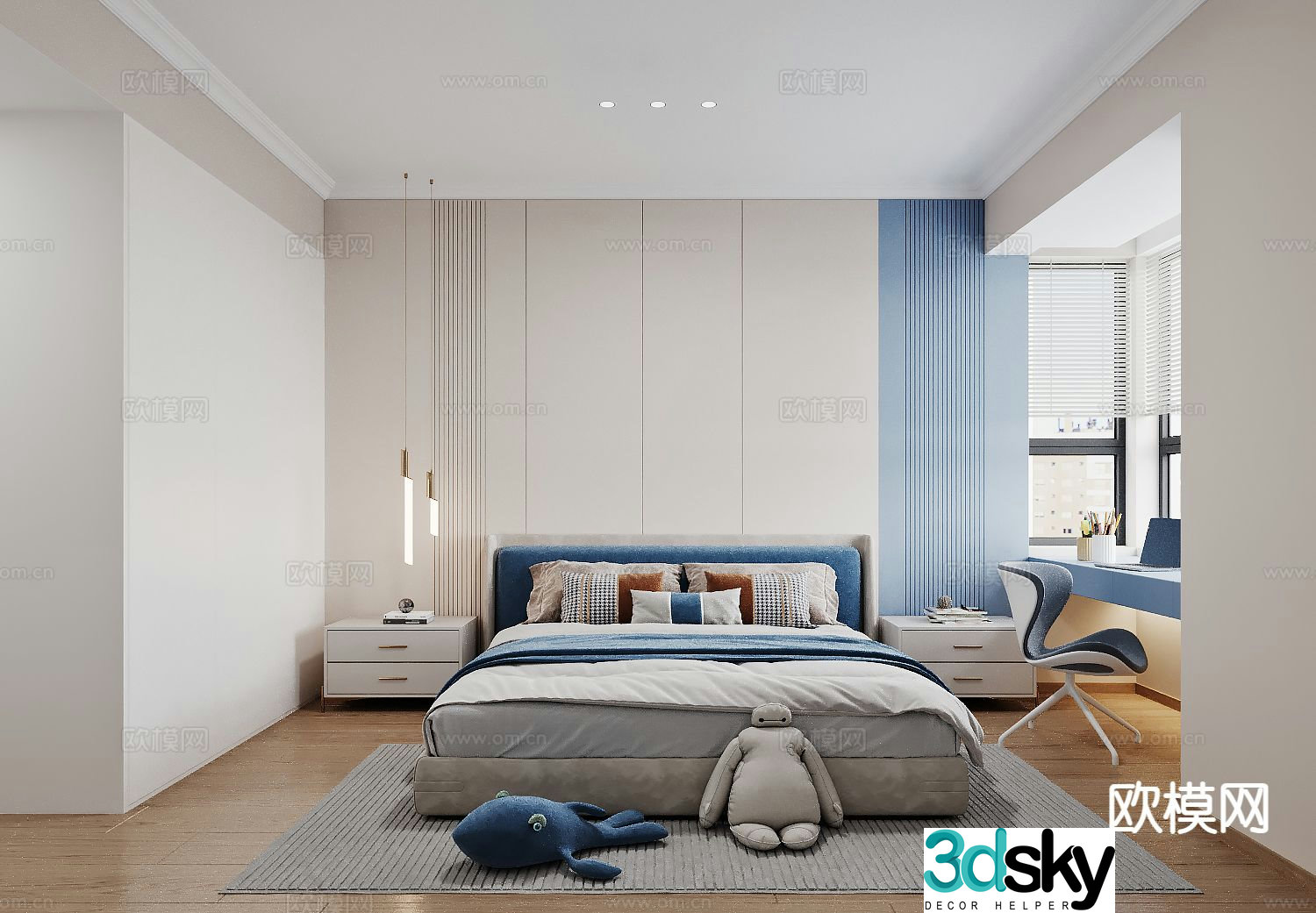 Modern bedroom children’s room 3d model