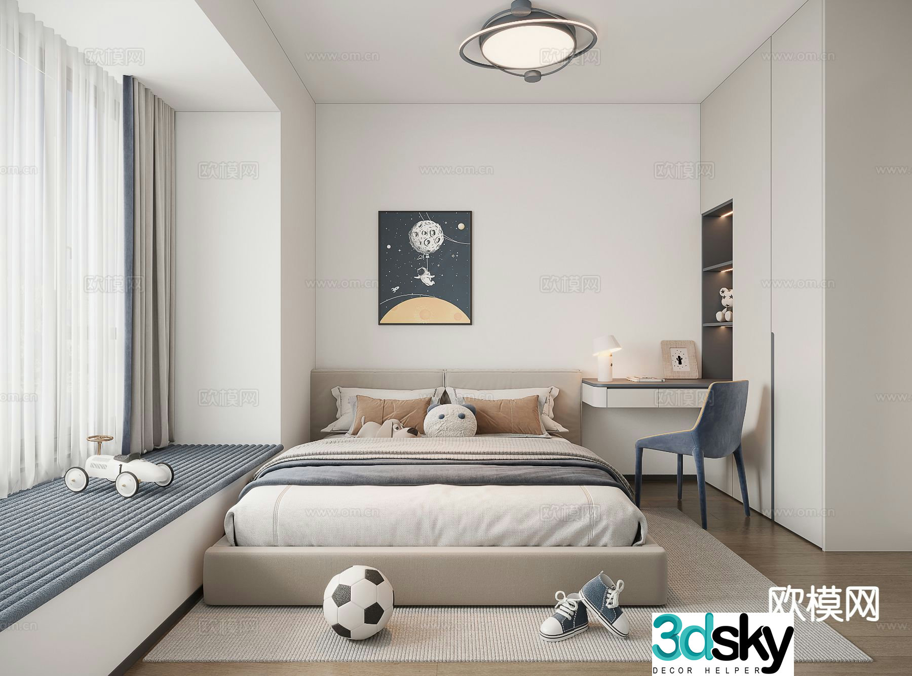 Modern children’s room boy’s room 3d model