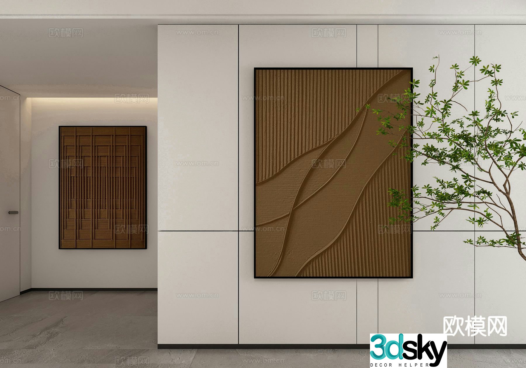 Modern art painting decorative painting 3d model