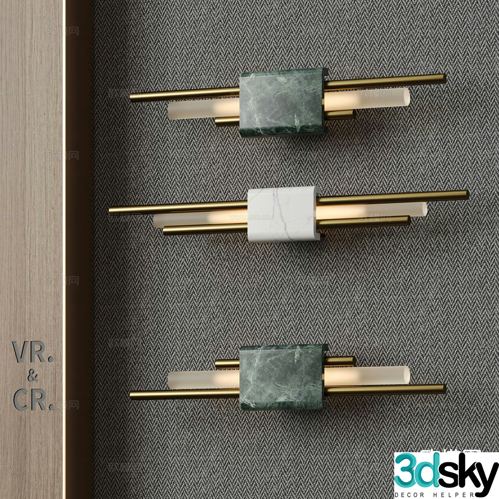 Modern strip wall light metal wall light 3d model