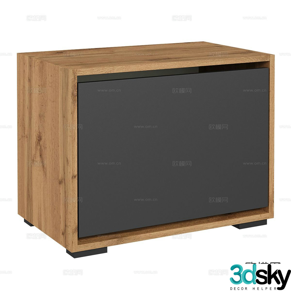 Nordic simple bedside table 3d model