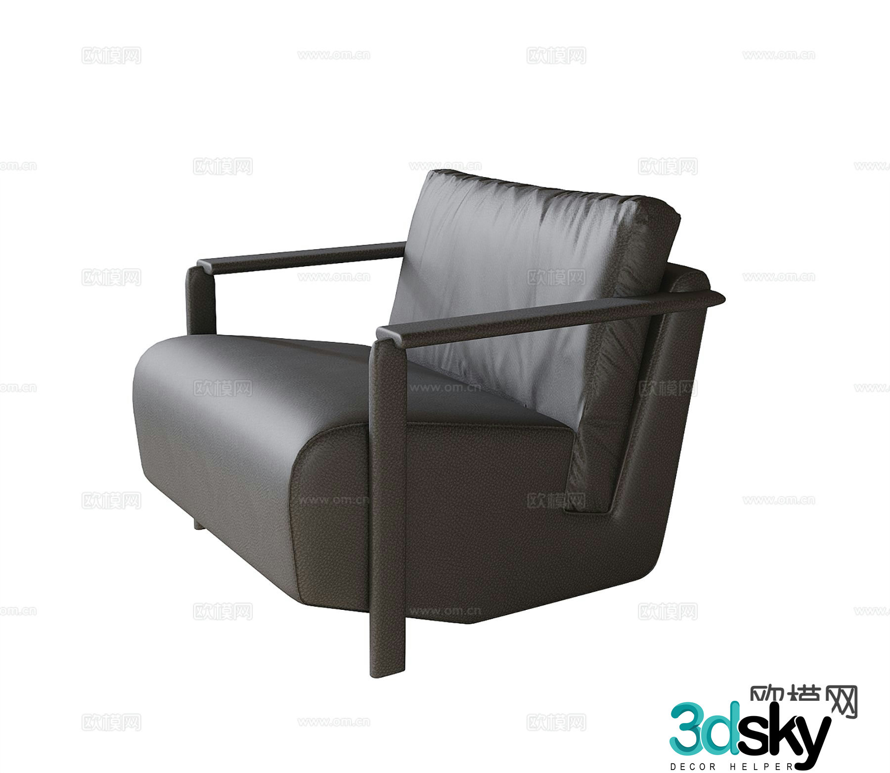 Modern single sofa leisure chair 3d model