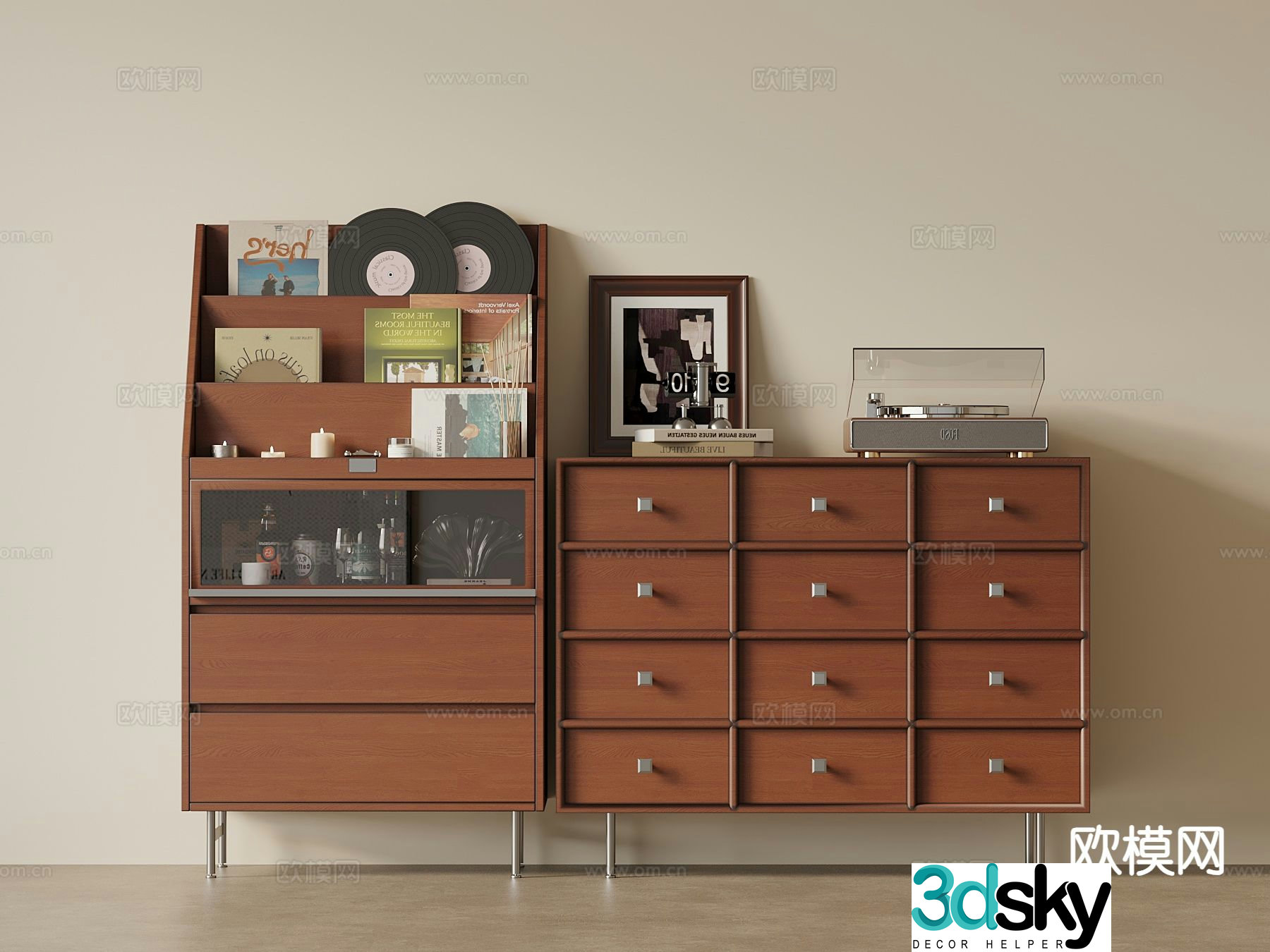 Medieval style sideboard 3d model