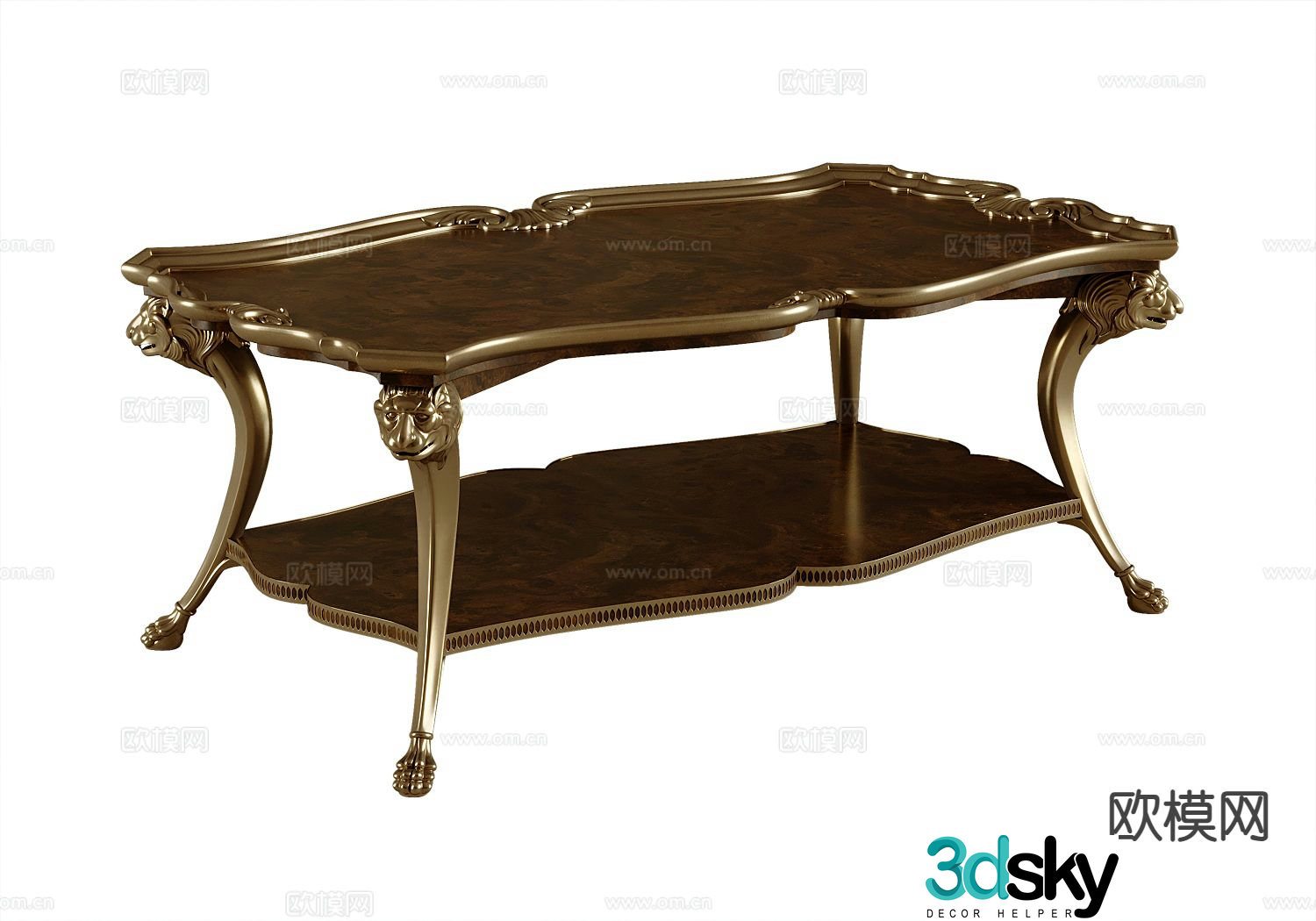 American coffee table light luxury coffee table 3D model