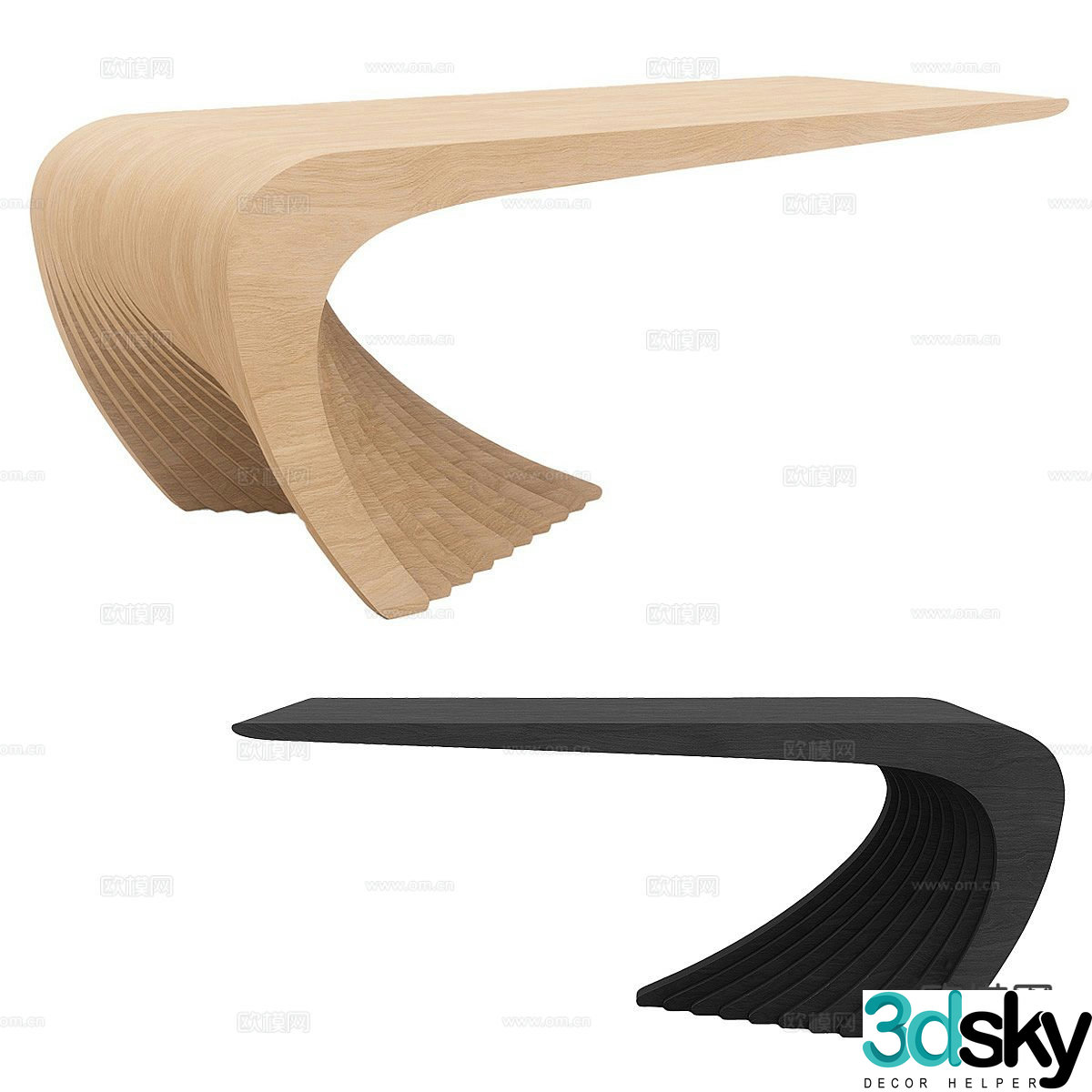 Nordic side table corner table 3d model