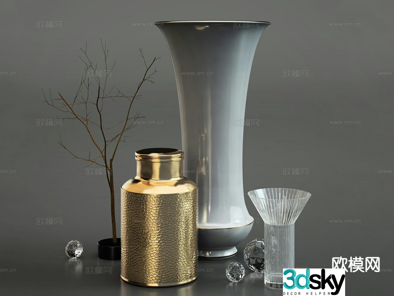 Medieval style jewelry vase 3D model