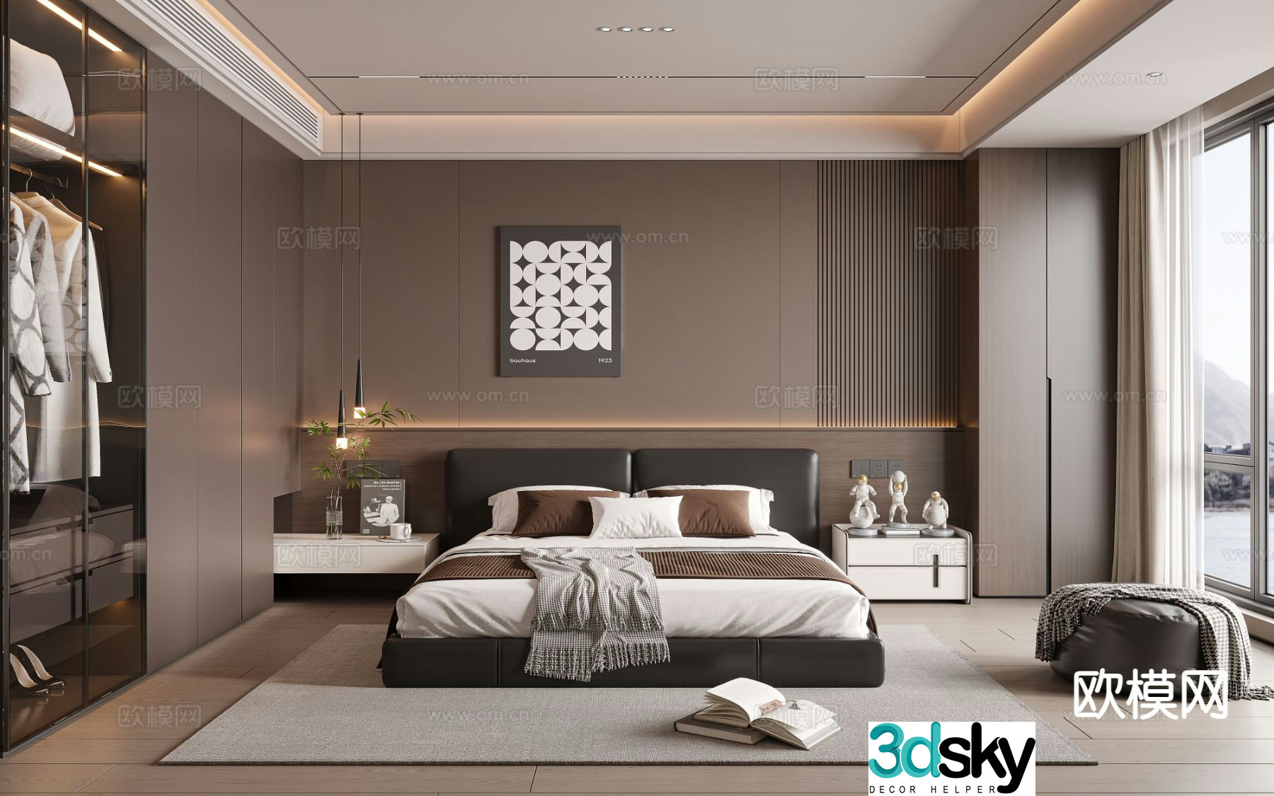 Italian style bedroom master bedroom 3d model