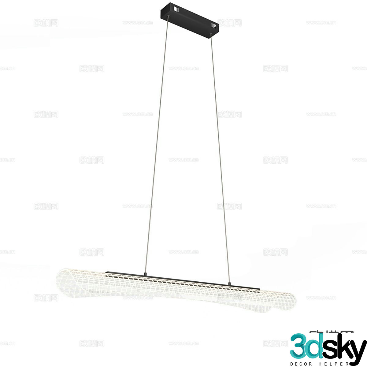 Simple glass chandelier 3d model