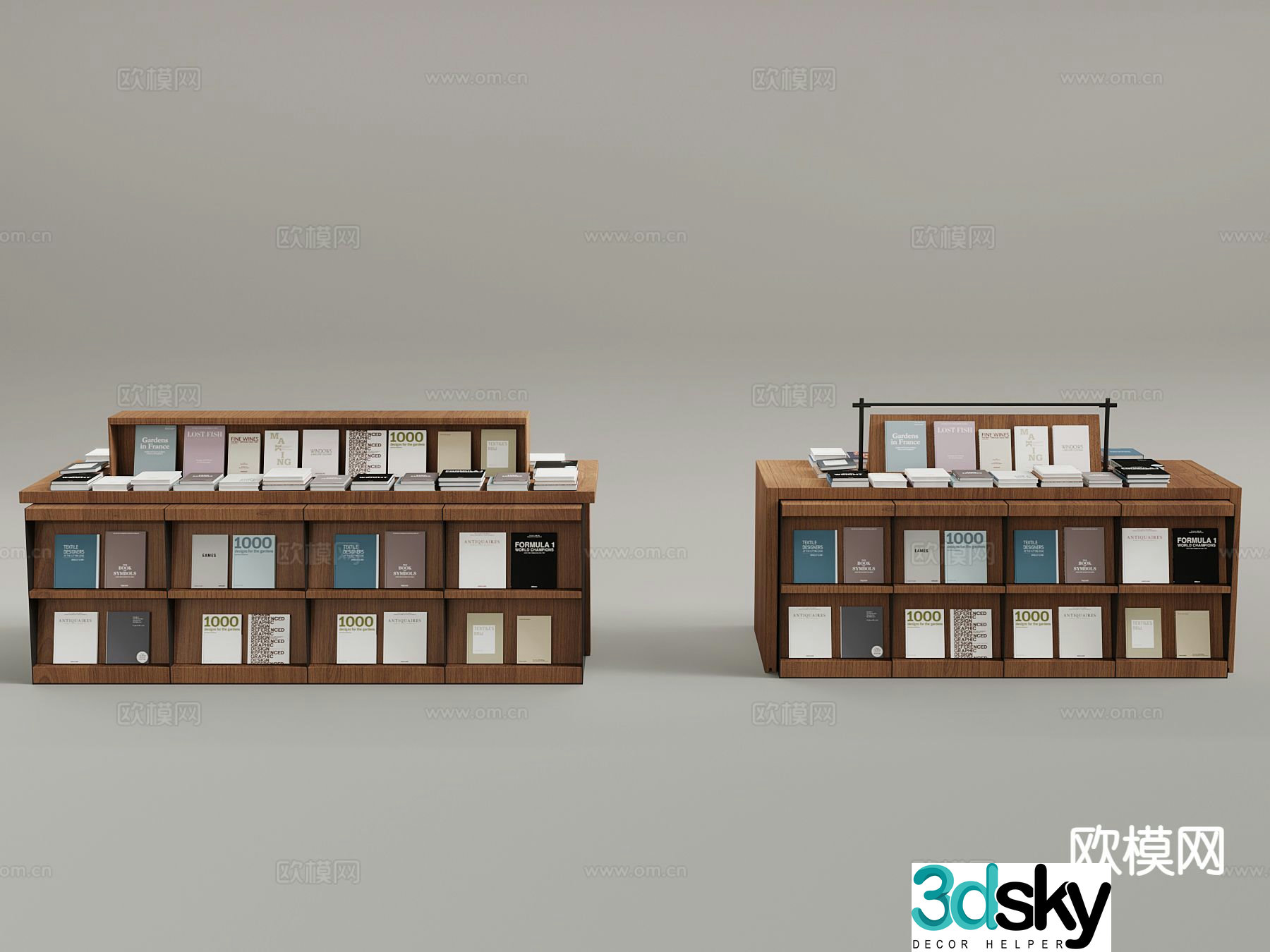 Modern book display stand book book 3d model