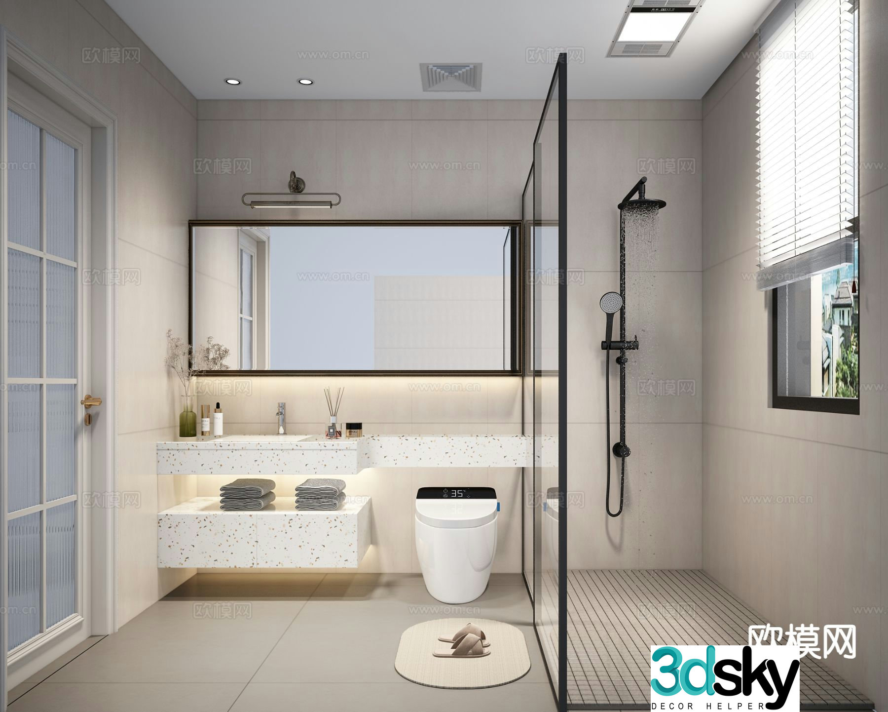 Modern bathroom bathroom 3d model