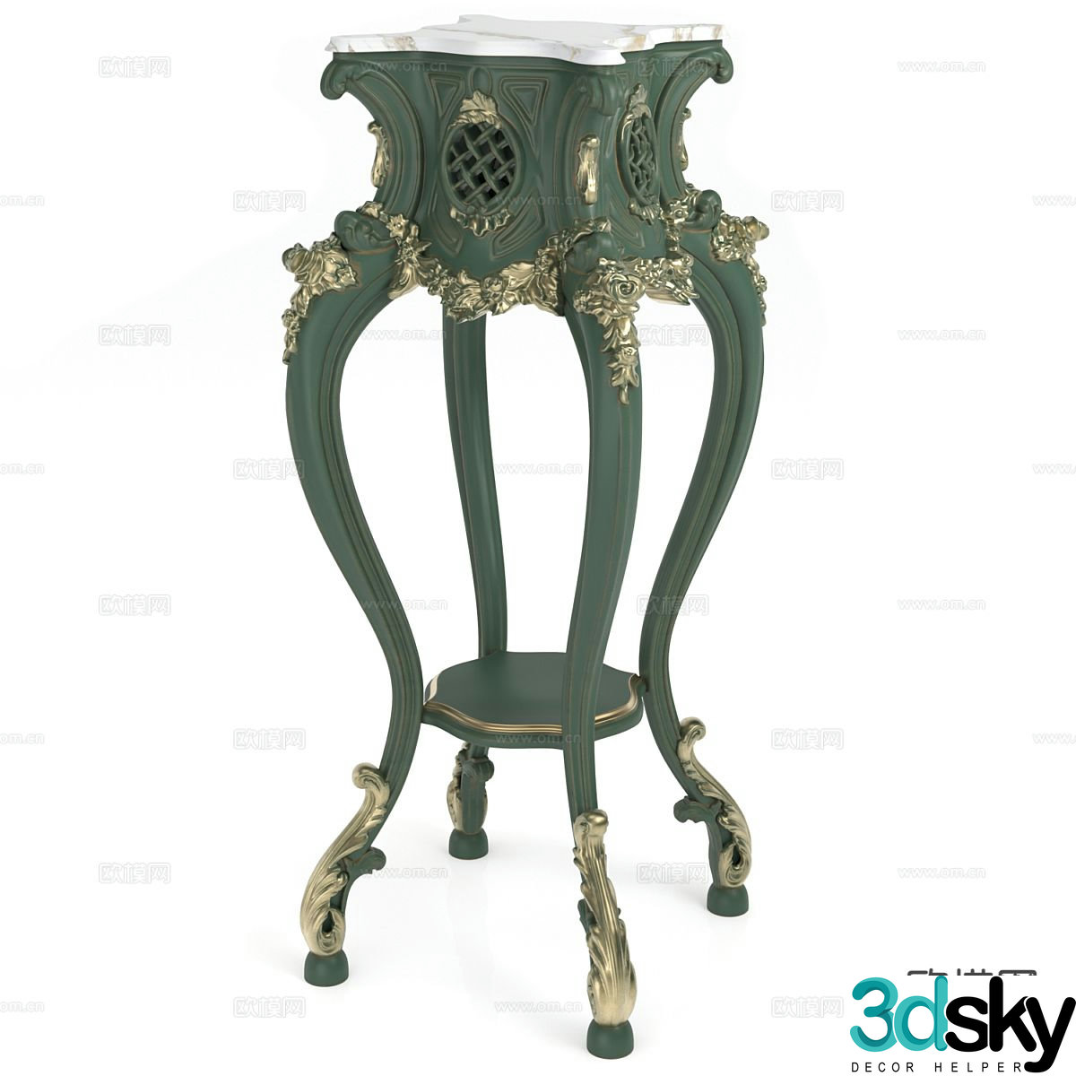 French decorative cabinet 3d model
