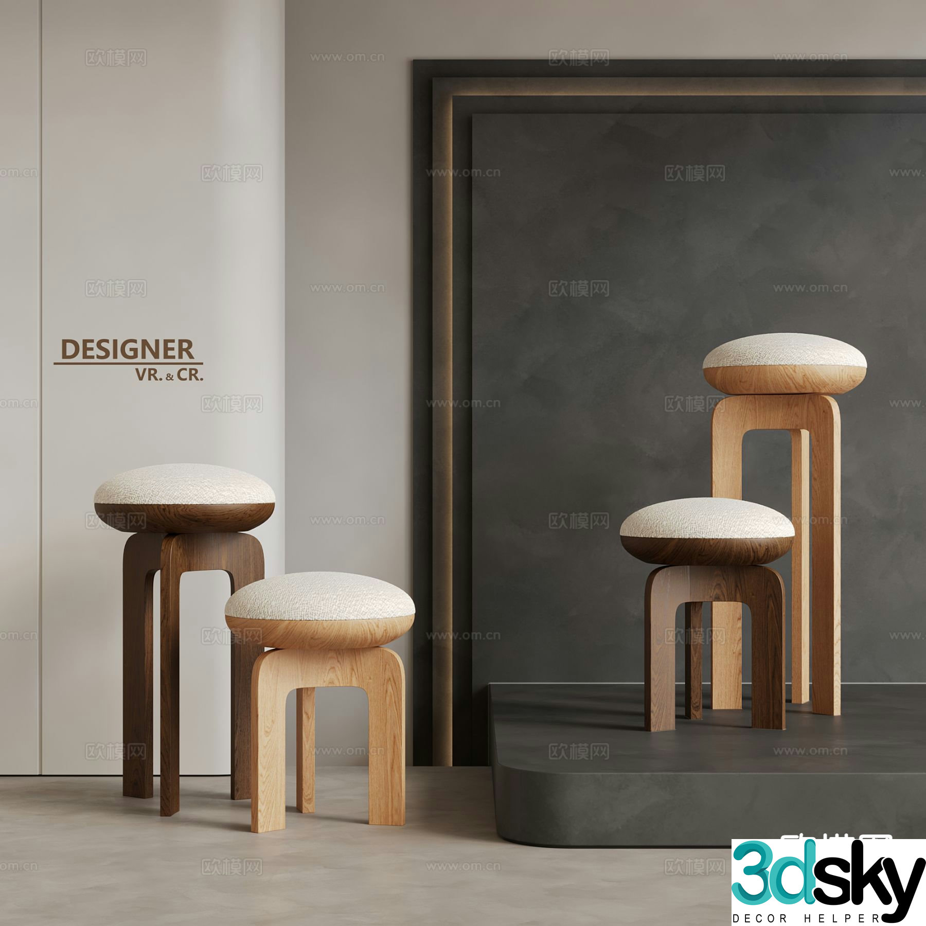 Modern bar chair chair single chair 3d model