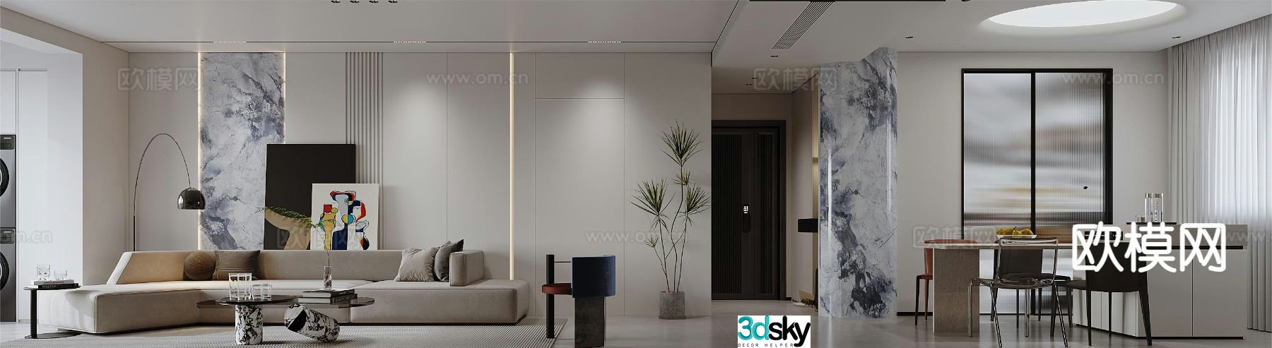 Modern guest restaurant 3d model