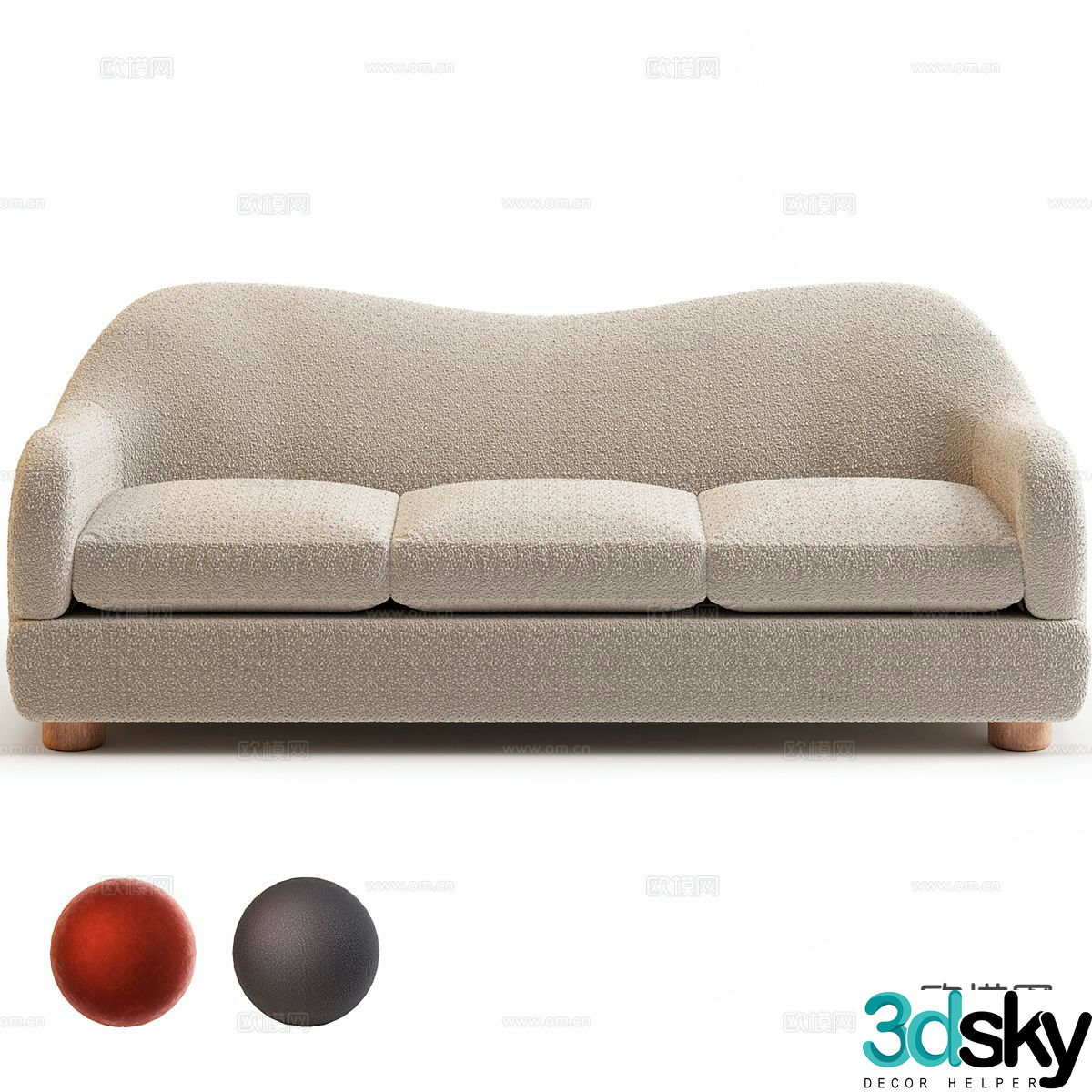 Nordic loveseat 3d model