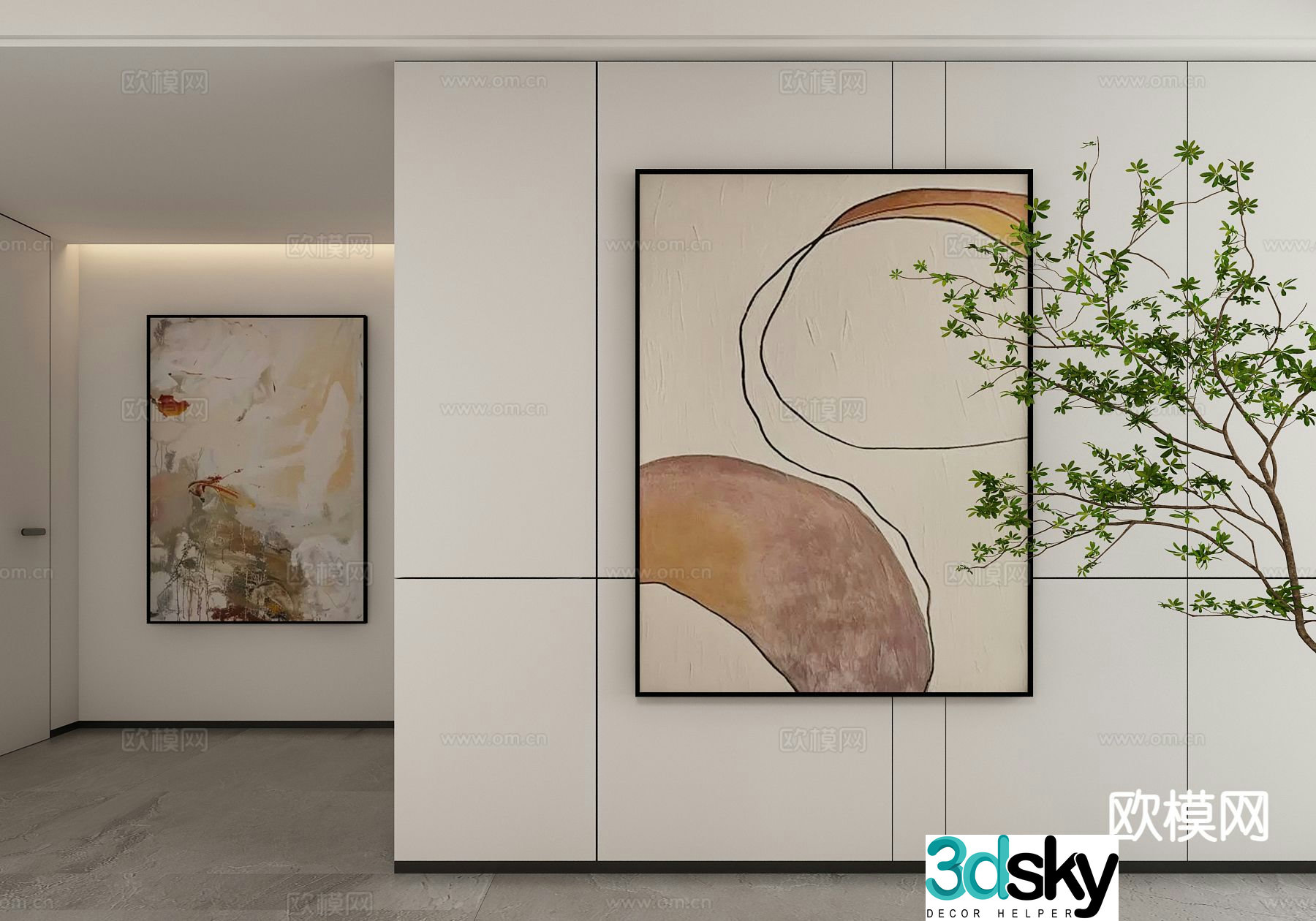 Modern art painting decorative painting 3d model