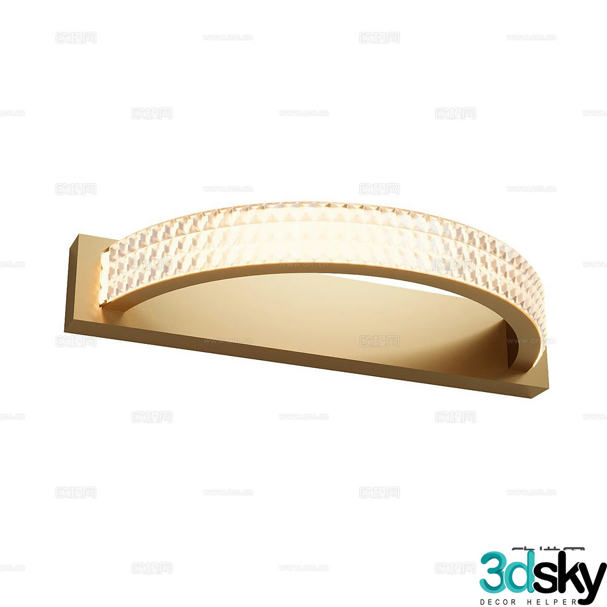Light luxury wall lamp semicircular wall lamp 3d model