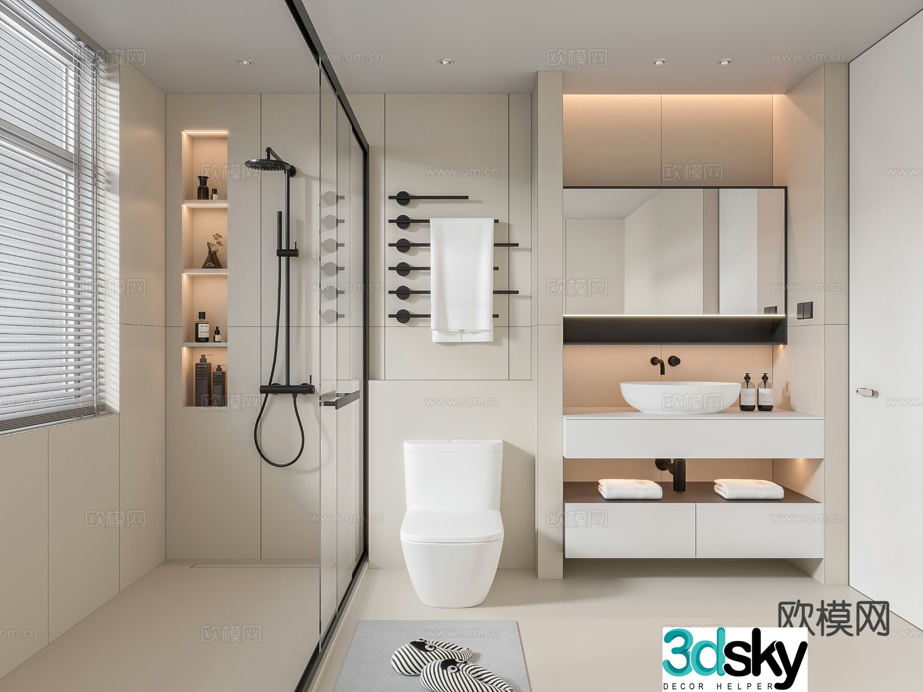 Modern bathroom bathroom toilet 3d model