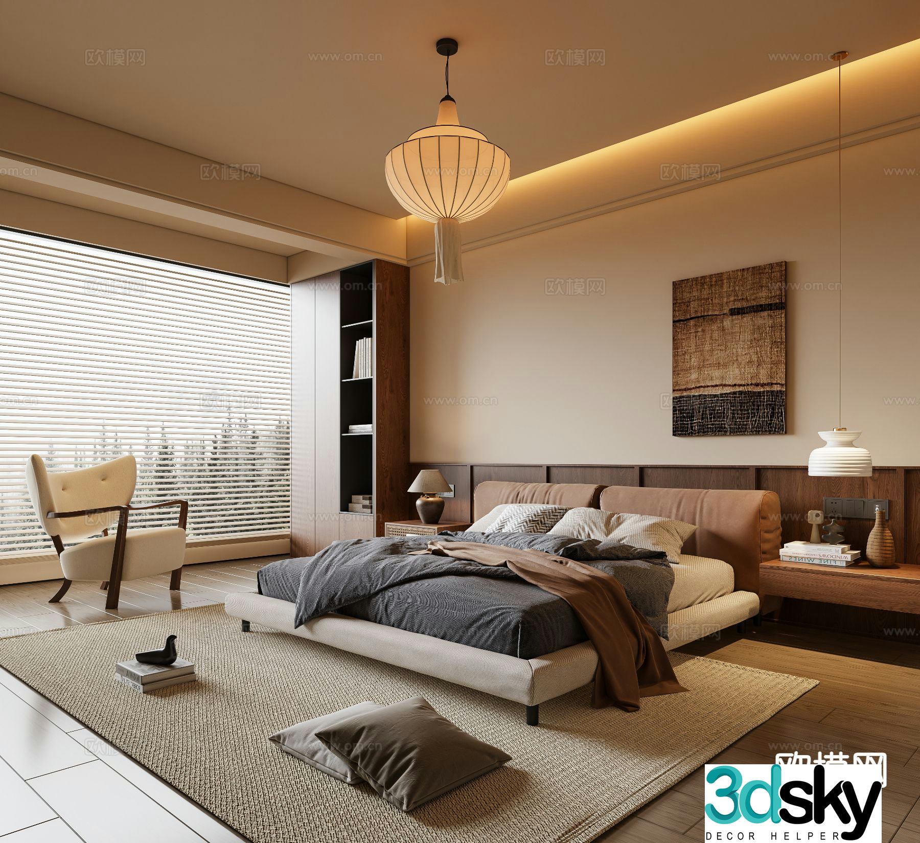 Medieval style bedroom master bedroom 3d model