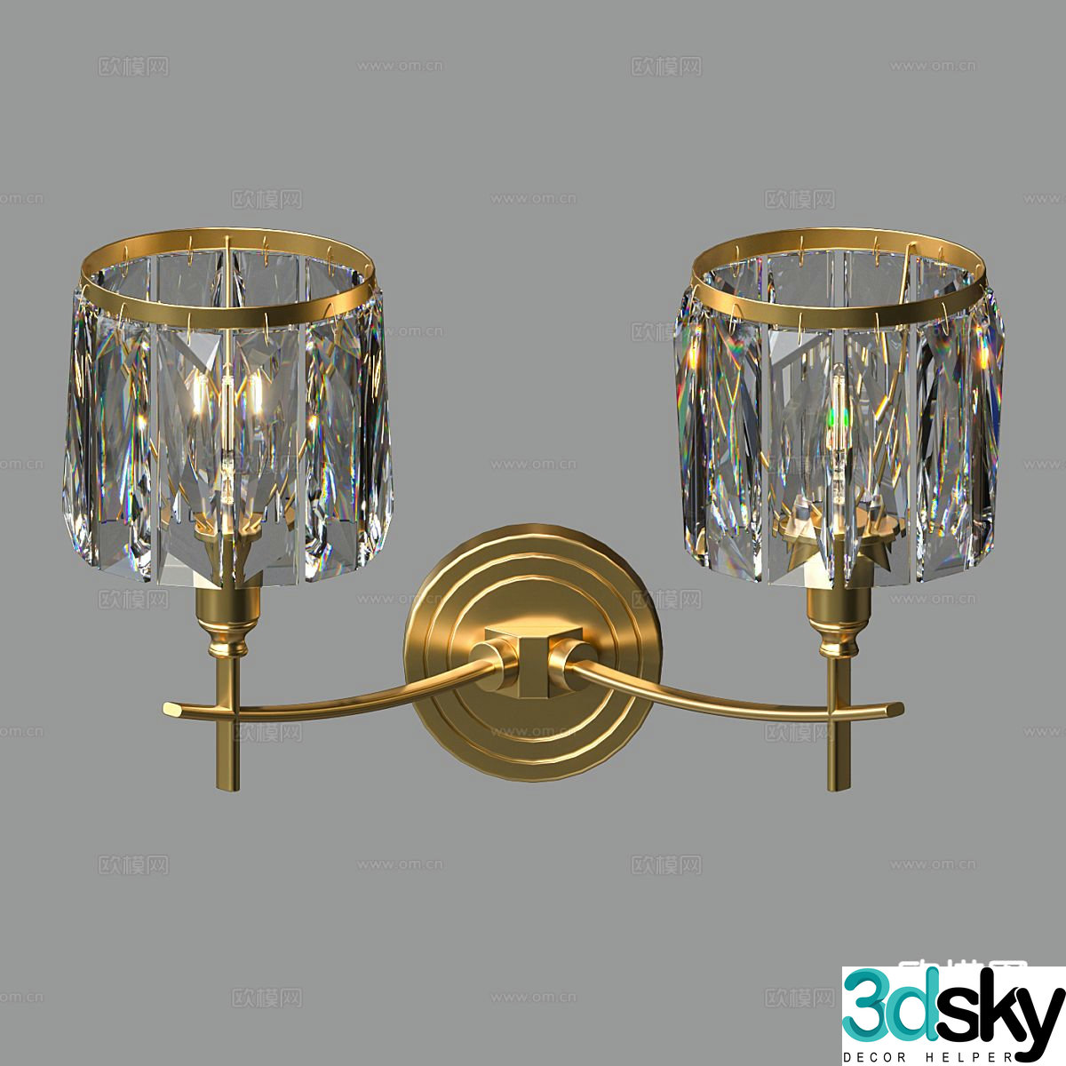 Light luxury style wall lamp 3D model