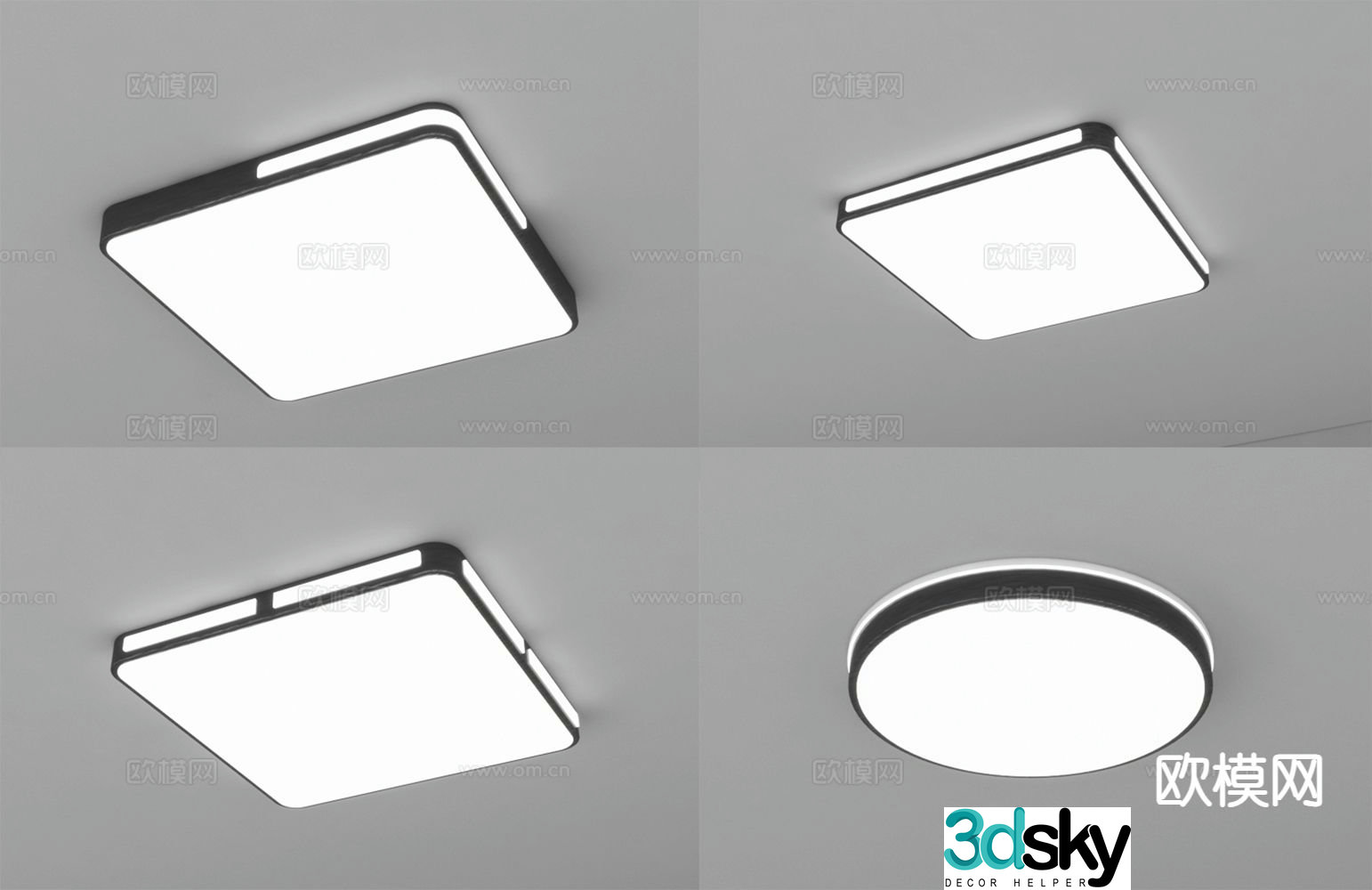 Modern minimalist ceiling lamp 3d model