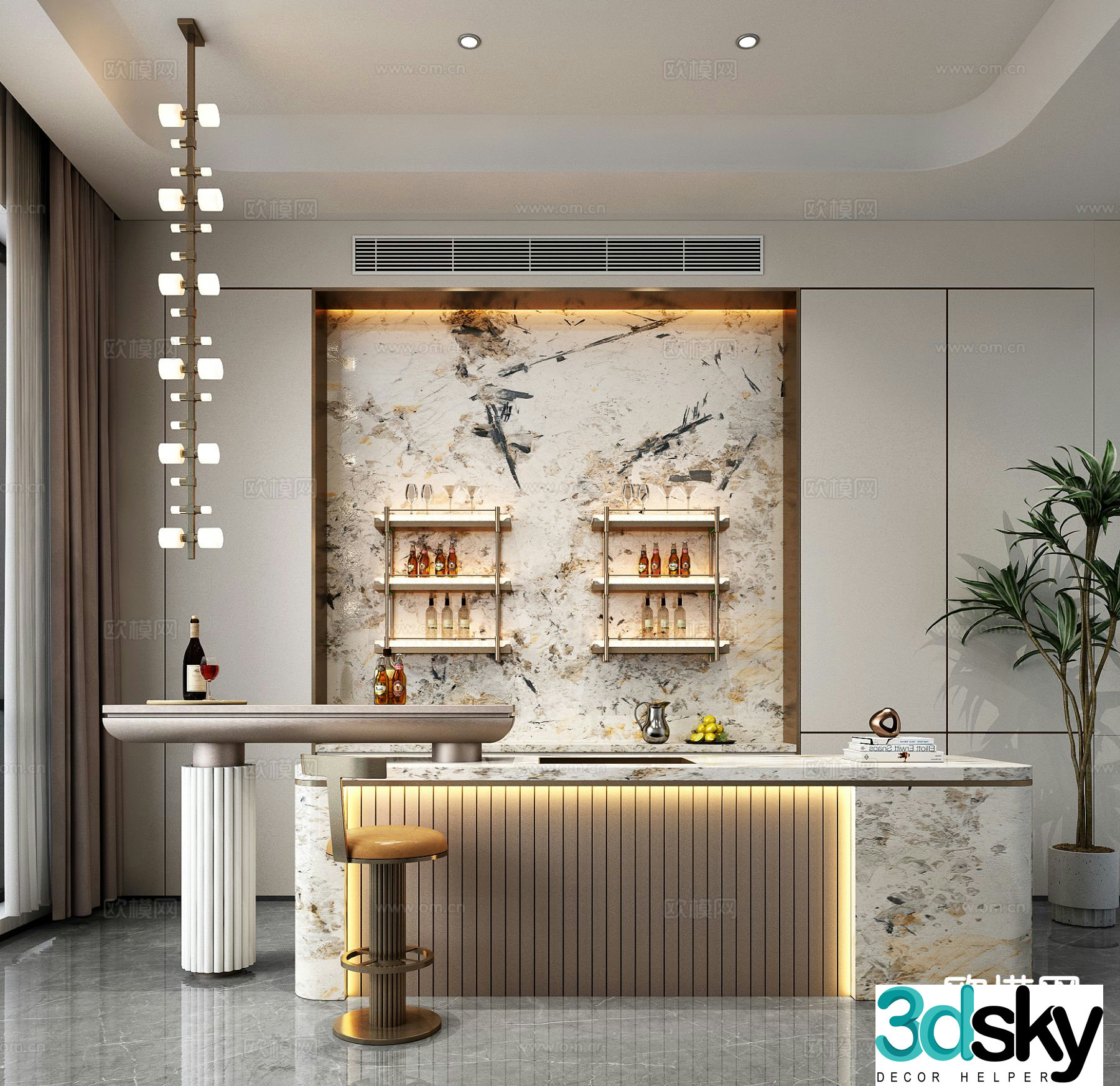 Modern restaurant 3d model
