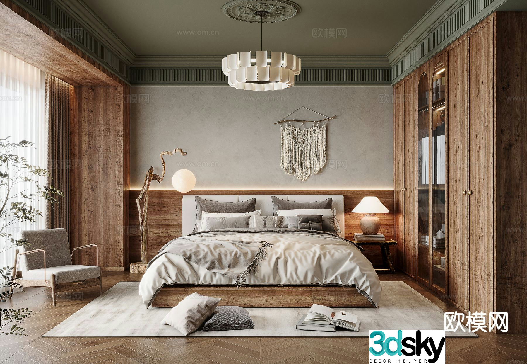 Wabi Sabi bedroom master bedroom master room 3d model