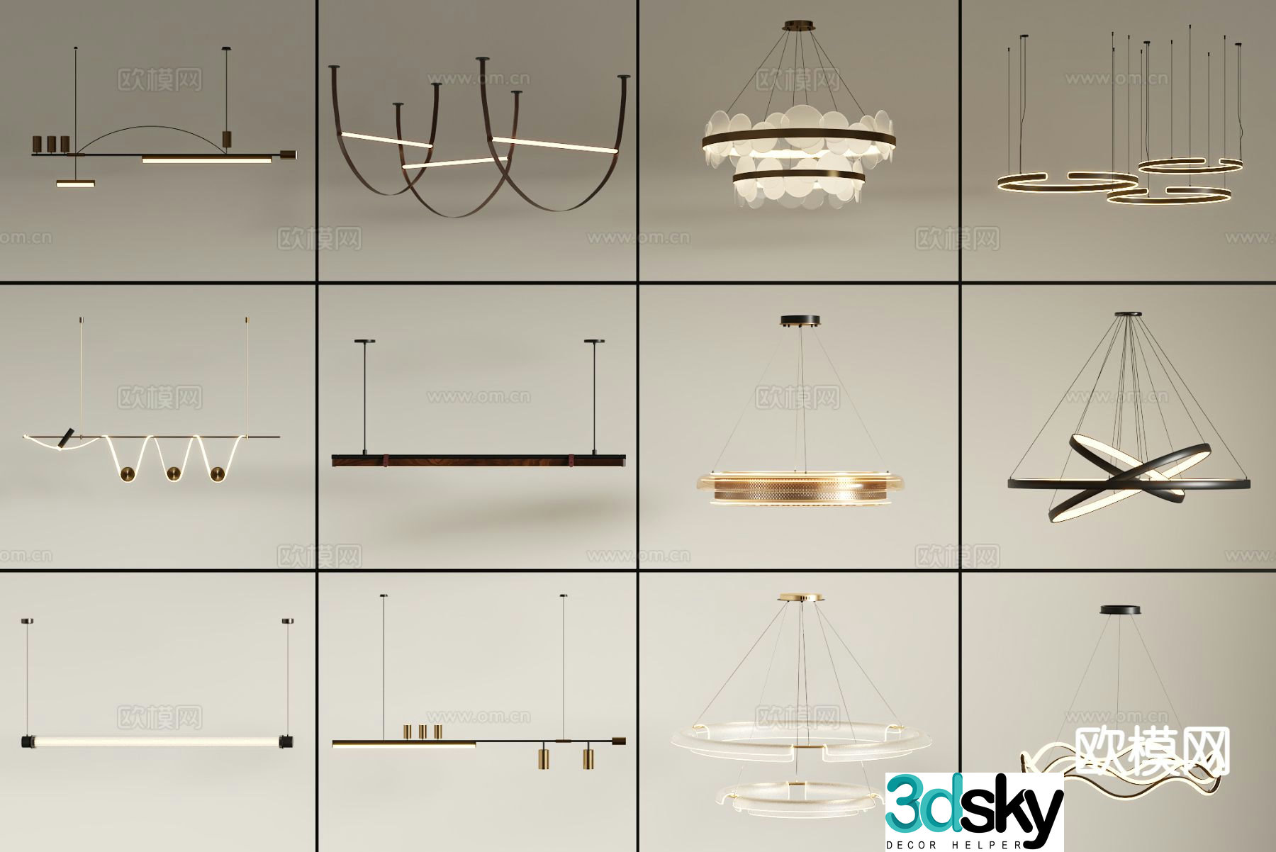 Modern chandelier 3d model