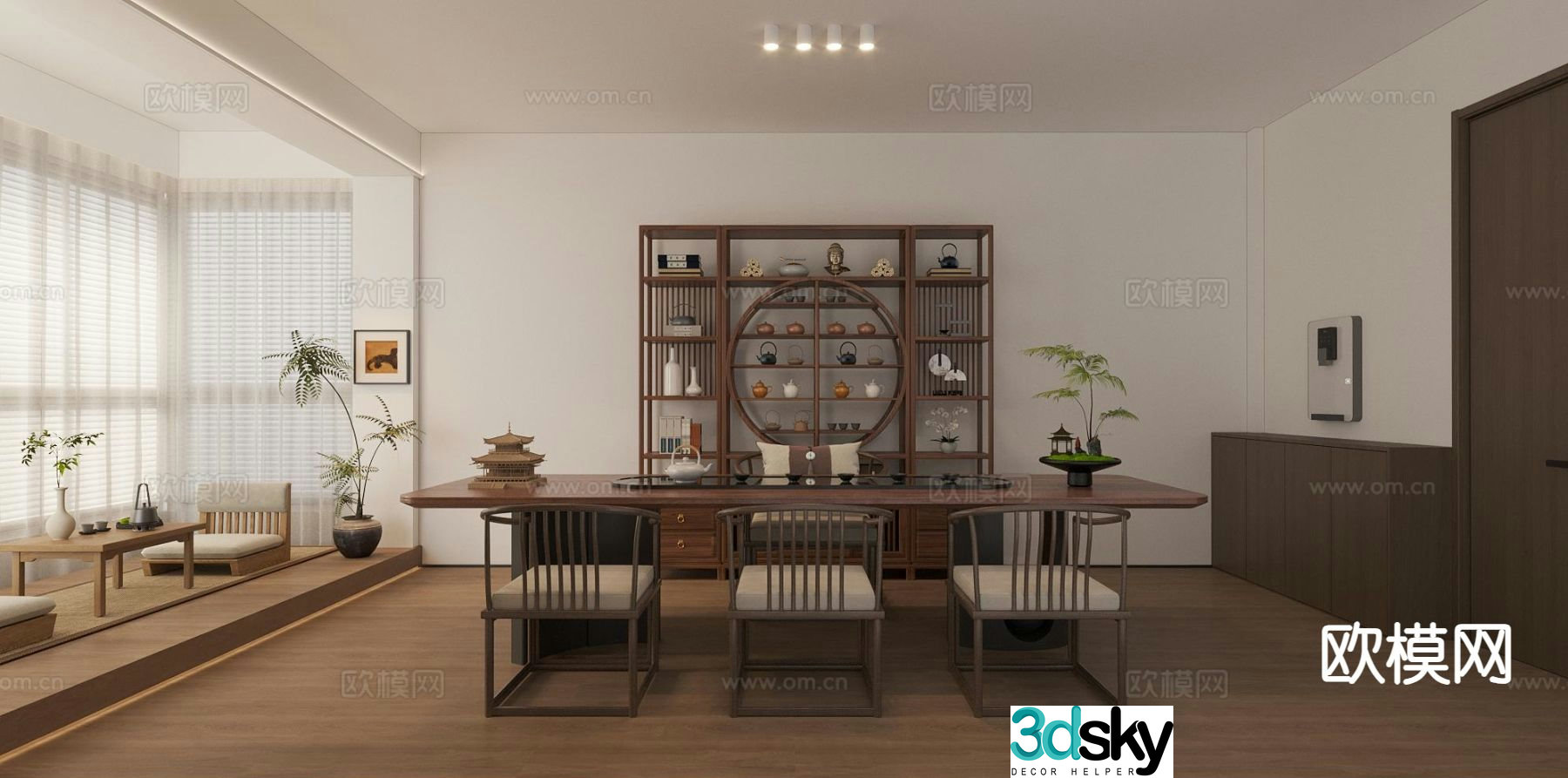 New Chinese Zen teahouse 3D model