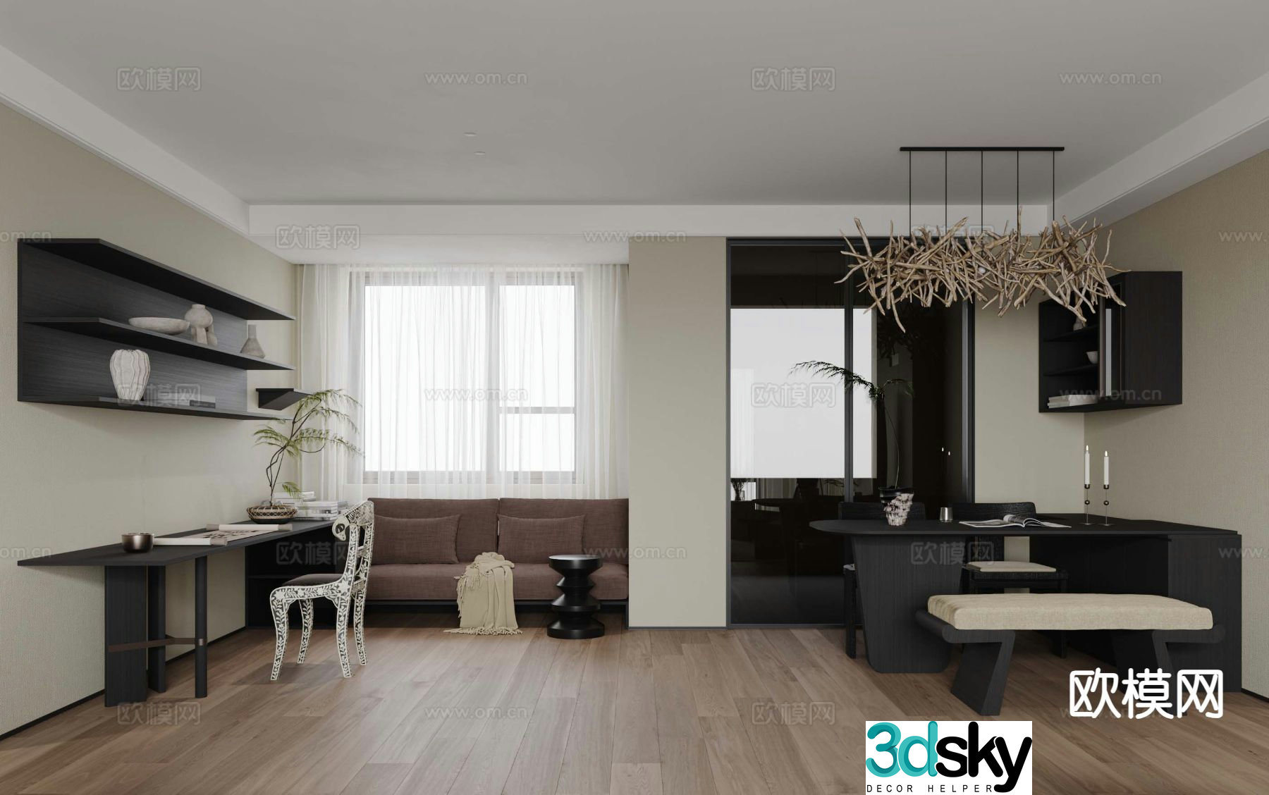 Modern restaurant leisure area 3d model