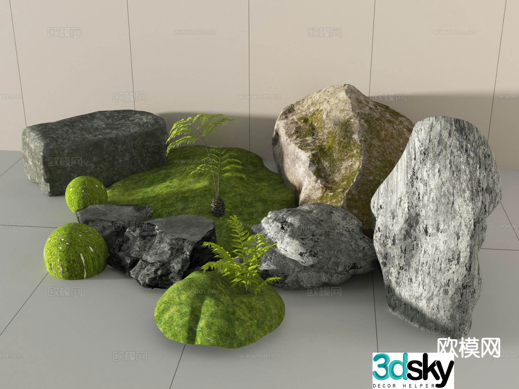 stones stone rock landscape stone 3d model