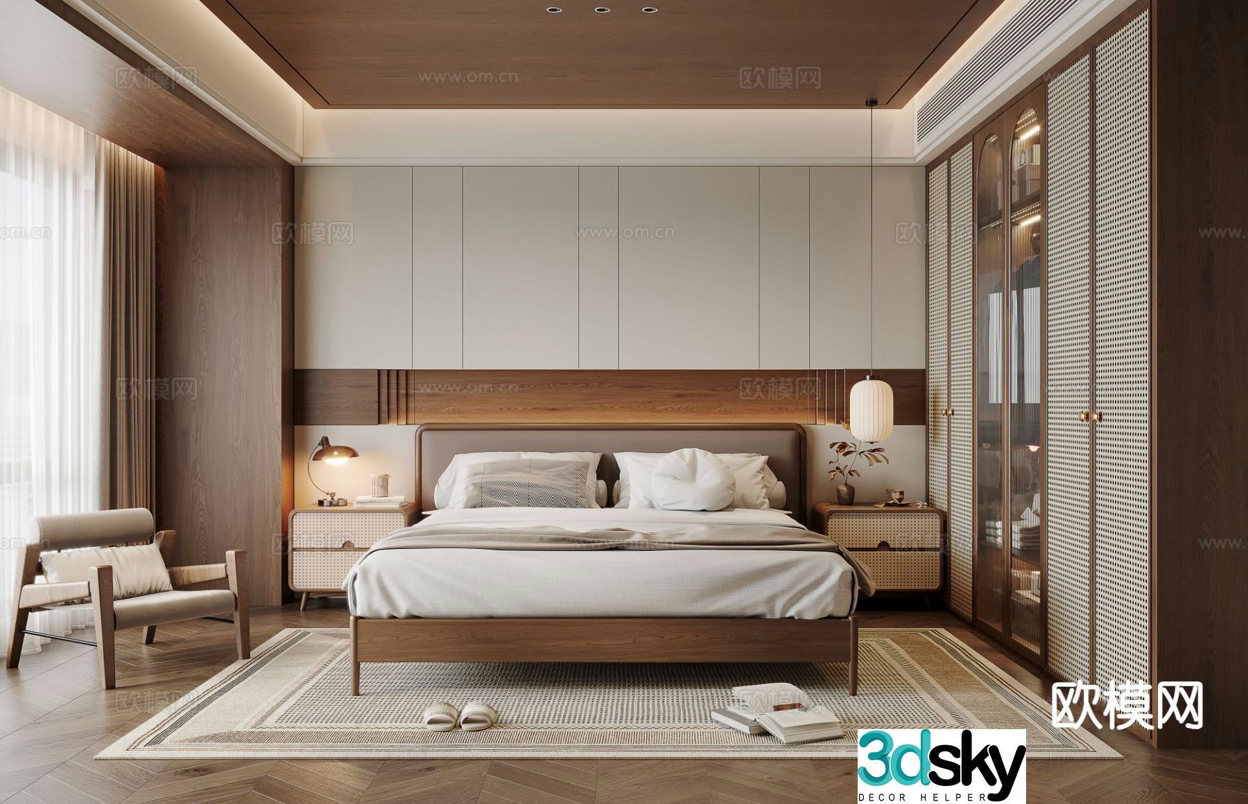 New Chinese style bedroom master bedroom 3d model