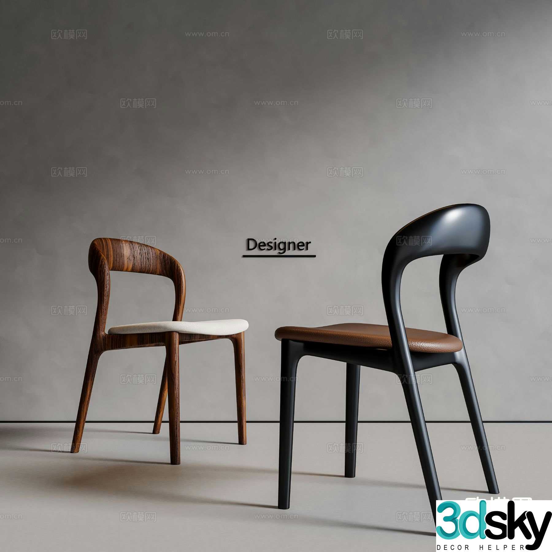 Medieval style dining chair chair 3d model